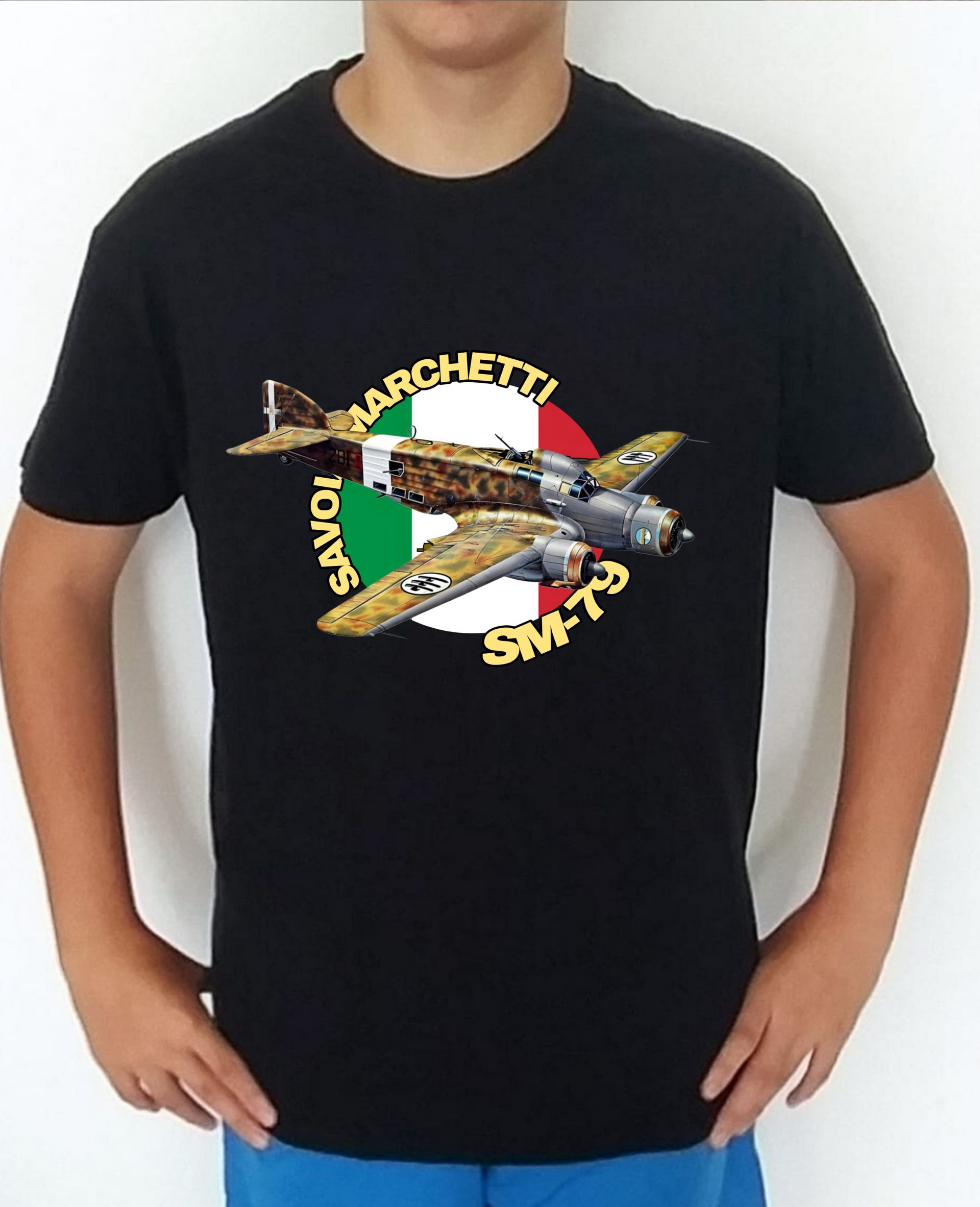 Camiseta aviones combate Italia Savoia Marchetti SM-79 nº3 Camiseta, t-shirt, playera, del catálogo de camisetasmilitares.com en la colección aviones de combate 2 W.W. de Italia Savoia Marchetti SM-79