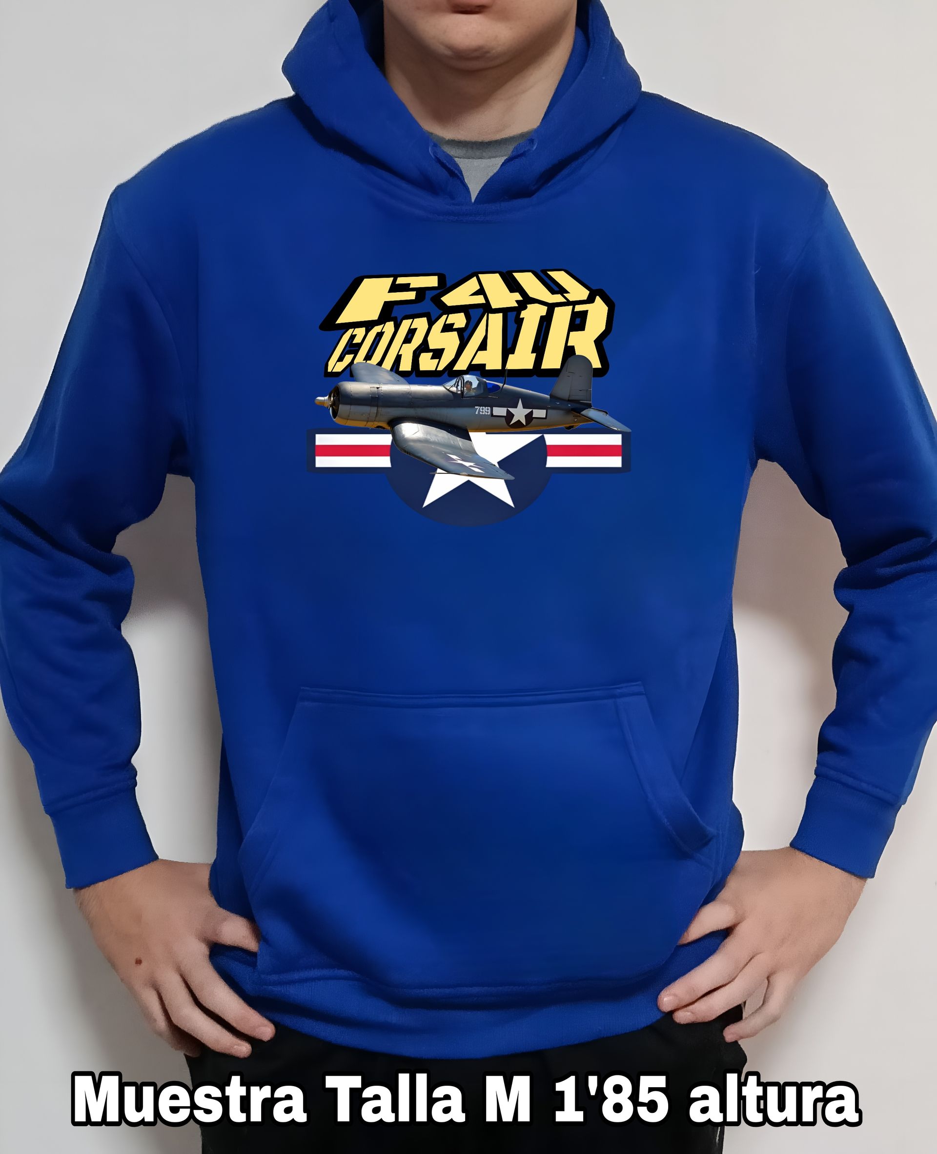 Sudadera con capucha aviones combate 2WW Usa Chance Vought F4U Corsair nº 4 Sudadera con capucha del catálogo de CamisetasMilitares.com en la colección aviones de combate 2 W.W. de USA Chance Vought F4U Corsair