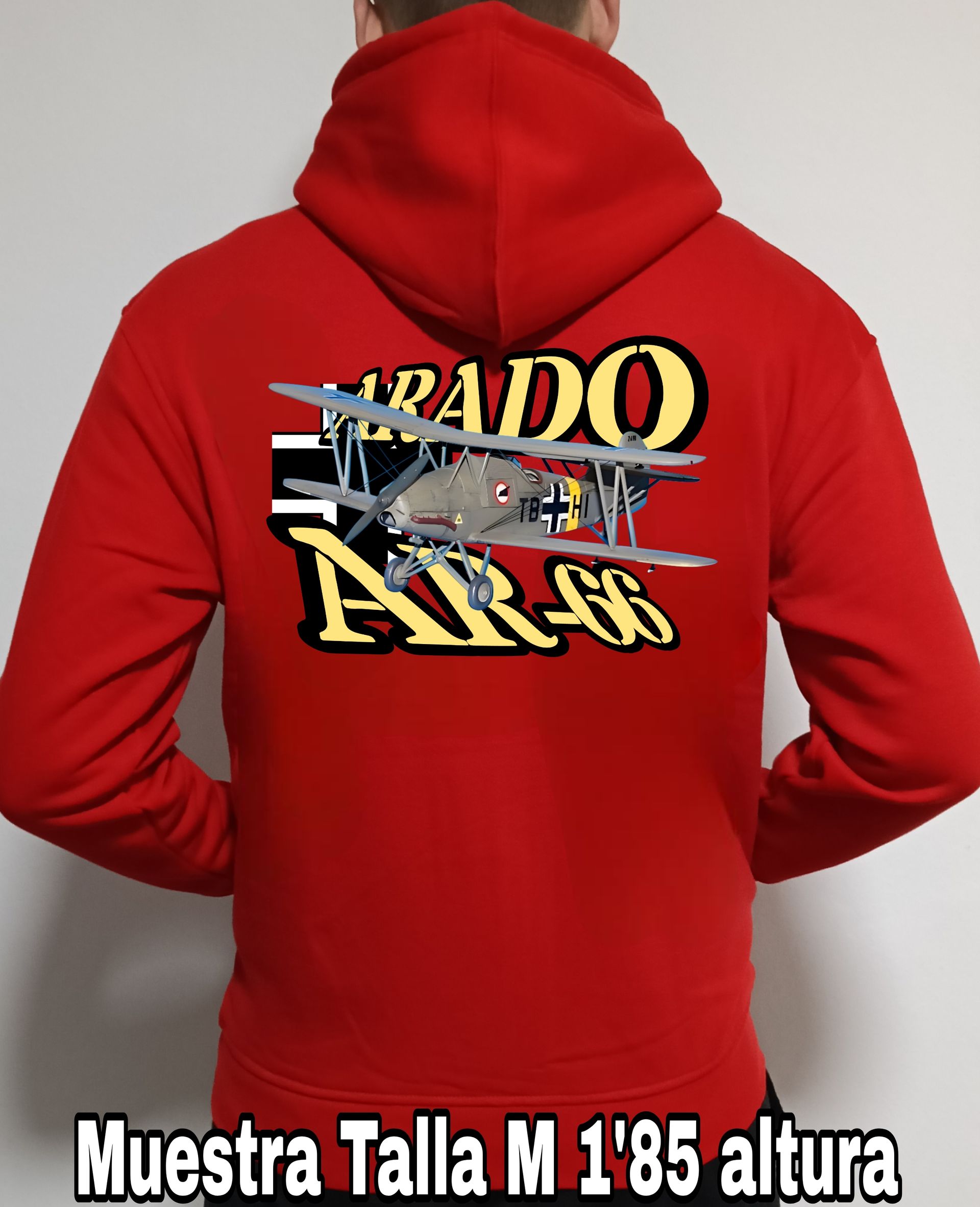 Sudadera con cremallera y capucha aviones combate 2WW Arado AR-66 nº4 Sudadera con cremallera y capucha del catálogo de CamisetasMilitares.com en la colección aviones de combate 2 W.W. de Alemania Arado AR-66