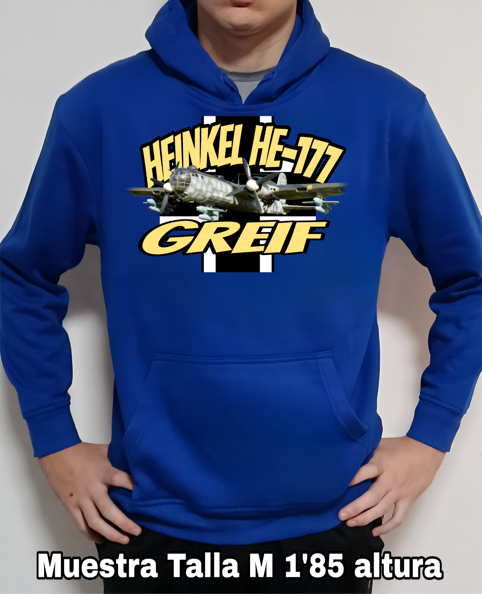 Sudadera con capucha aviones combate 2WW Alemania Heinkel He-177 Greif nº 2 Sudadera con capucha del catálogo de CamisetasMilitares.com en la colección aviones de combate 2 W.W. de Alemania Heinkel He-177 Greif