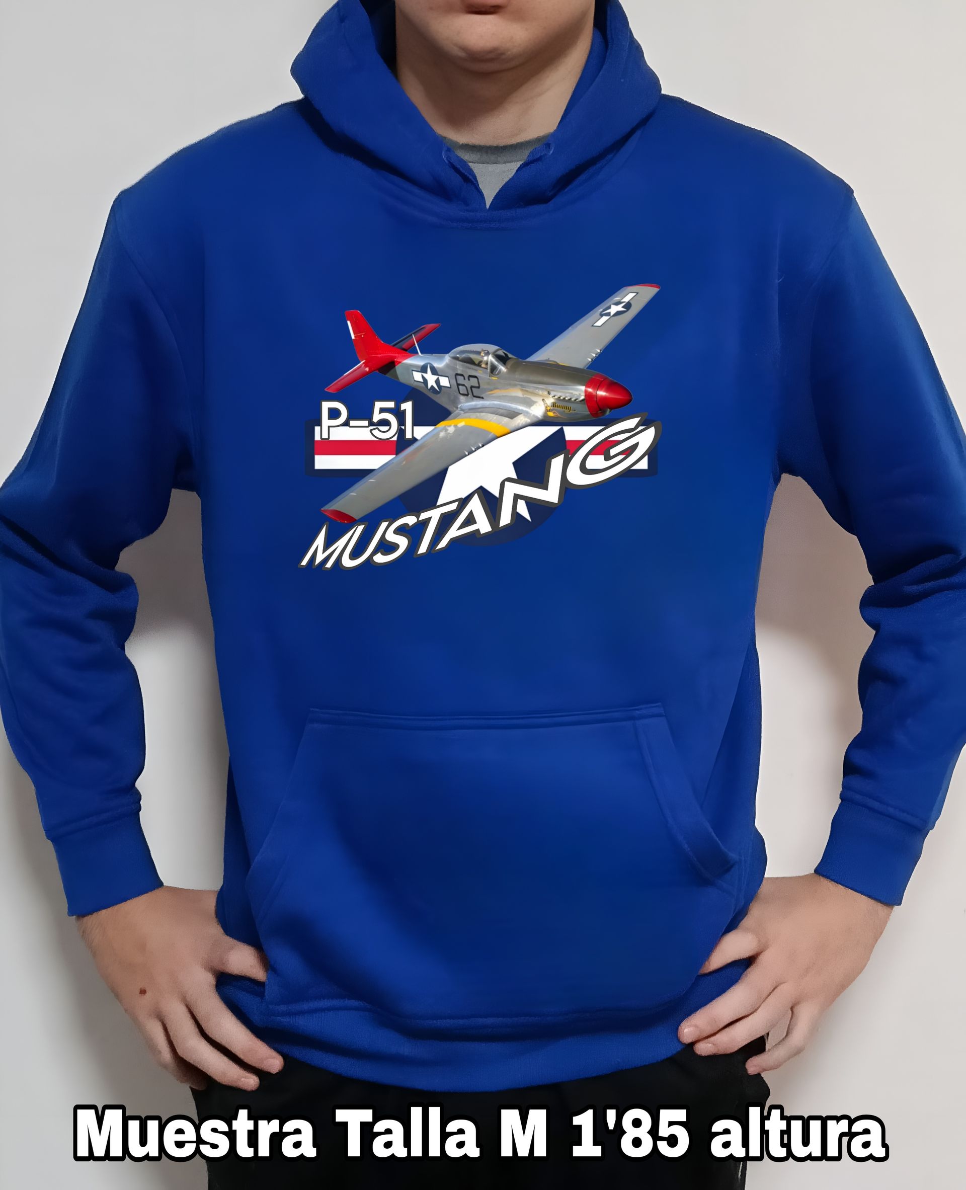 Sudadera con capucha aviones combate 2WW Usa P-51 Mustang nº 4 Sudadera con capucha del catálogo de CamisetasMilitares.com en la colección aviones de combate 2 W.W. de USA P-51 Mustang