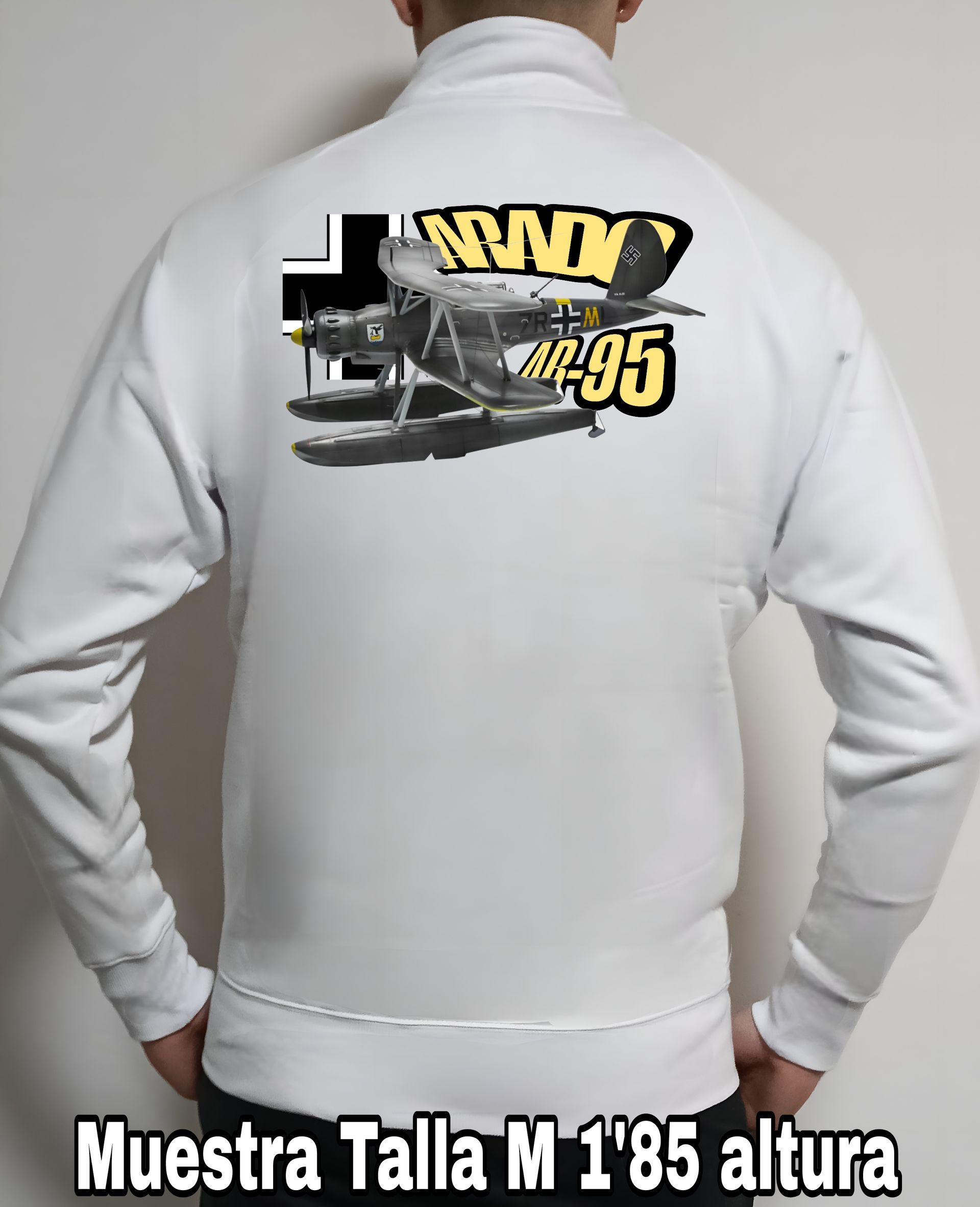 Sudadera con cremallera aviones combate 2WW Alemania Arado AR-95 nº1 Sudadera con cremallera del catálogo de CamisetasMilitares.com en la colección aviones de combate 2 W.W. de Alemania Arado AR-95