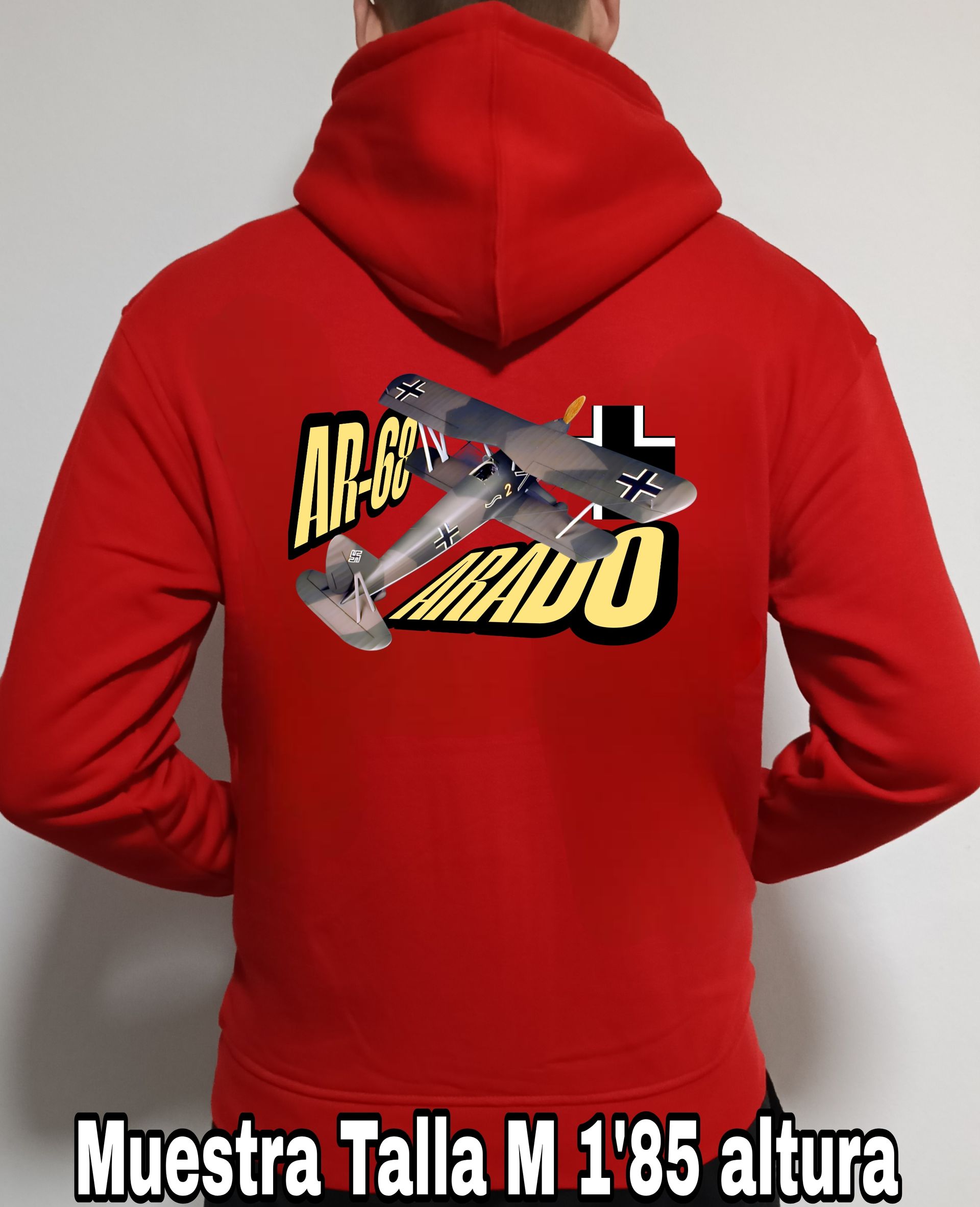 Sudadera con cremallera y capucha aviones combate 2WW Alemania Arado AR-68 nº3 Sudadera con cremallera y capucha del catálogo de CamisetasMilitares.com en la colección aviones de combate 2 W.W. de Alemania Arado AR-68