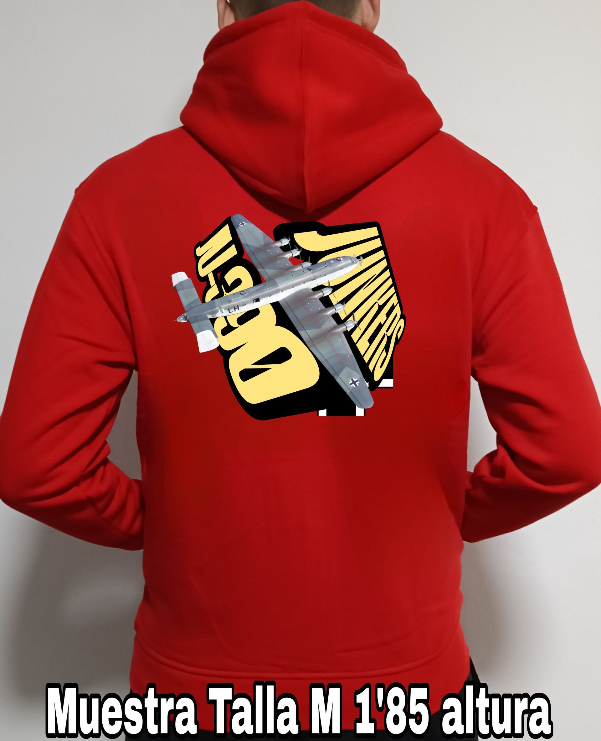 Sudadera con cremallera y capucha aviones combate 2WW Alemania Junkers JU-390 nº1 Sudadera con cremallera y capucha del catálogo de CamisetasMilitares.com en la colección aviones de combate 2 W.W. de Alemania Junkers JU-390