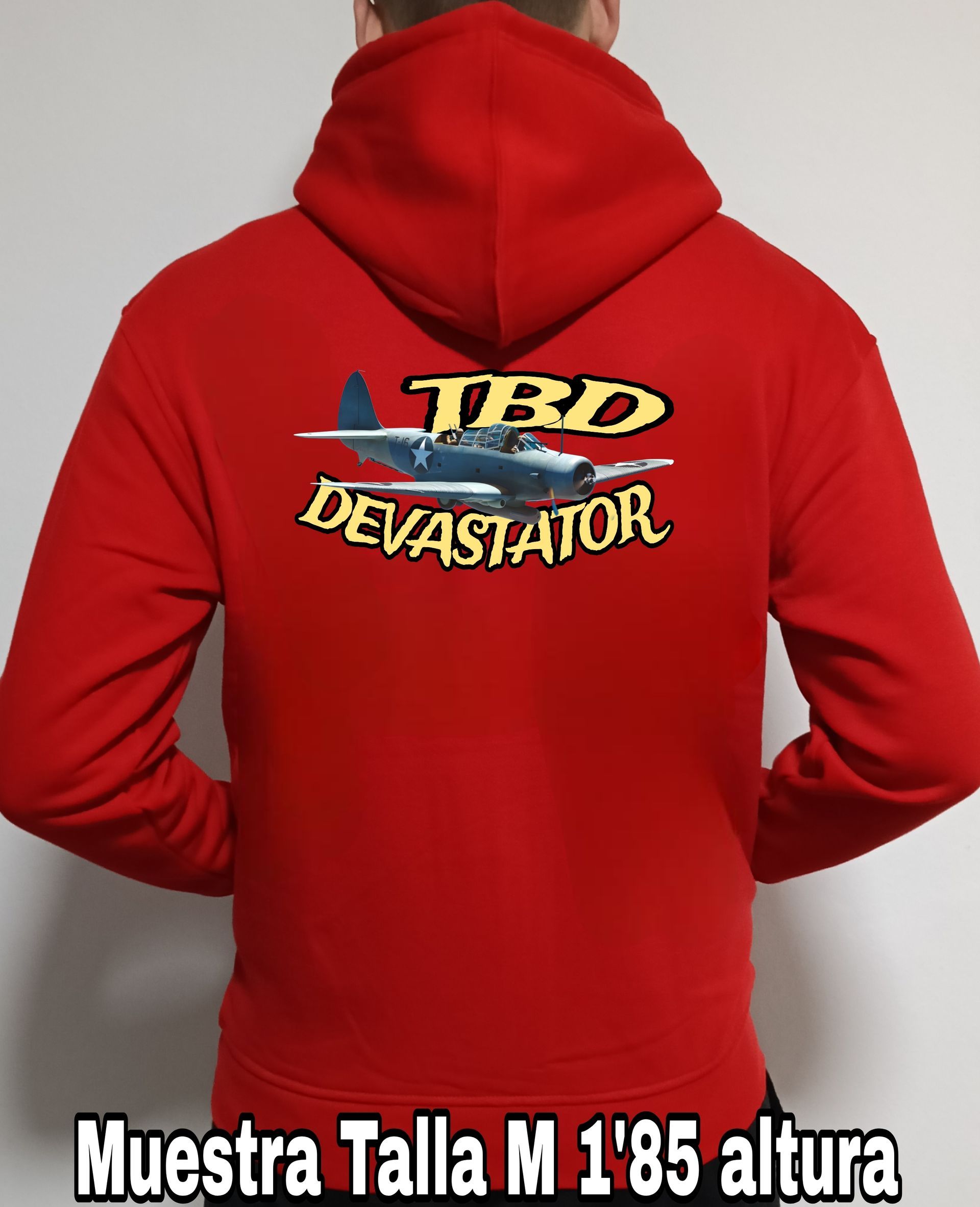 Sudadera con cremallera y capucha aviones combate 2WW Usa Douglas TBD Devastator nº 4 Sudadera con cremallera y capucha del catálogo de CamisetasMilitares.com en la colección aviones de combate 2 W.W. de USA Douglas TBD Devastator
