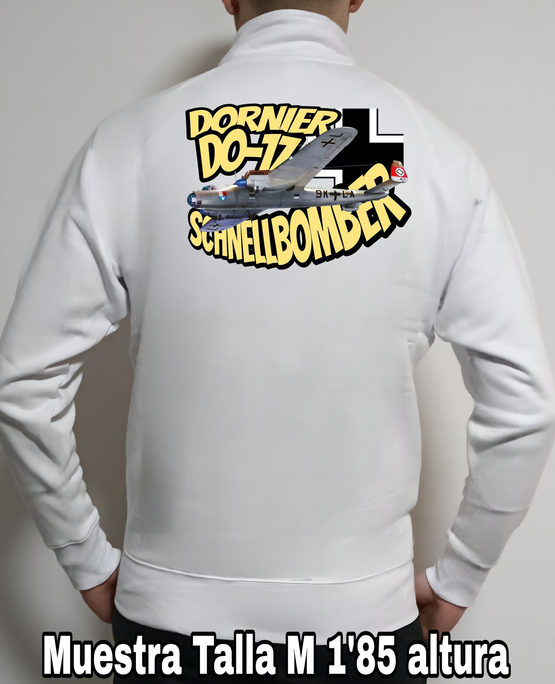 Sudadera con cremallera aviones combate 2WW Dornier Do-17 Schnellbomber nº4 Sudadera con cremallera del catálogo de CamisetasMilitares.com en la colección aviones de combate 2 W.W. de Alemania Dornier Do-17 Schnellbomber