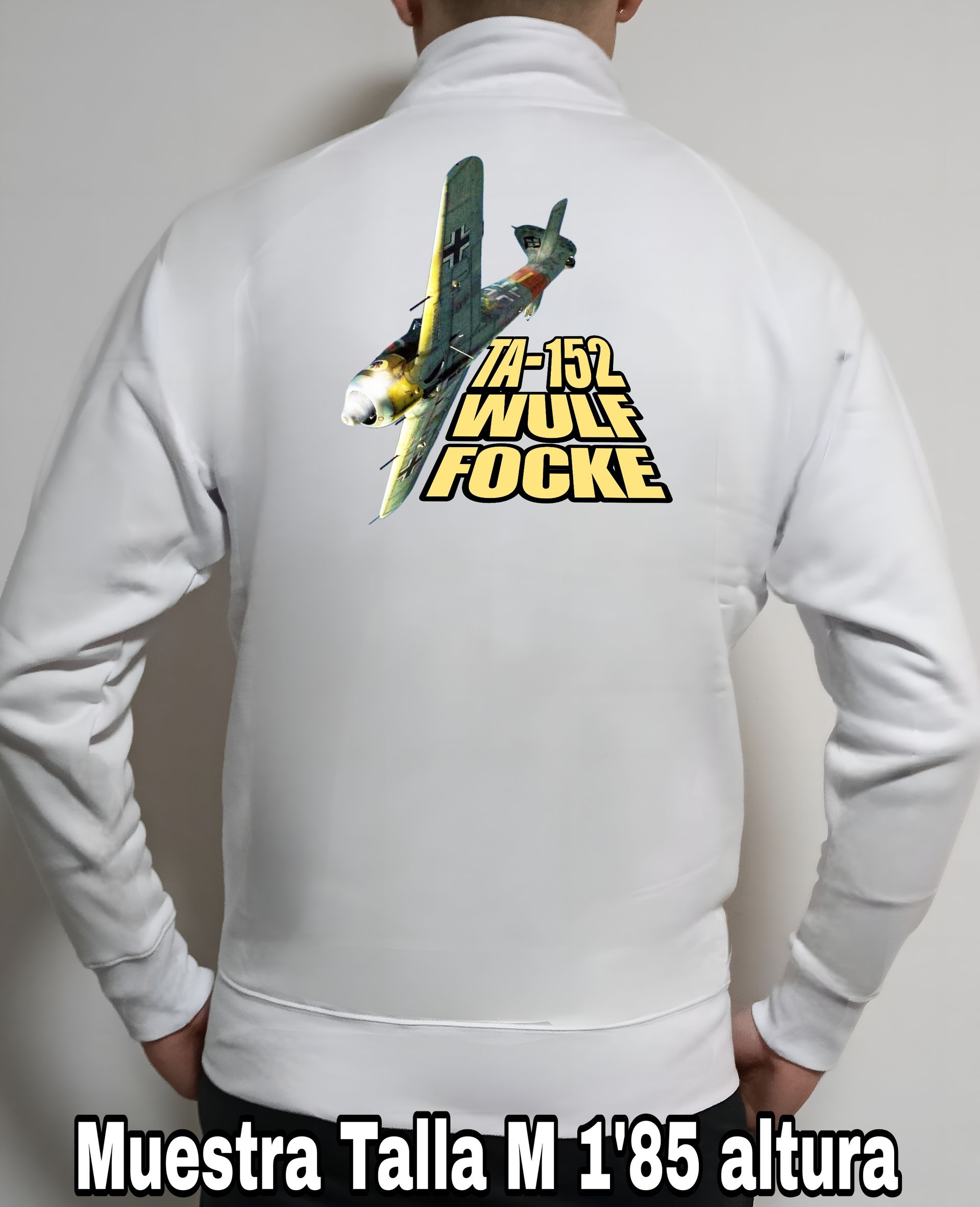 Sudadera con cremallera aviones combate 2WW Alemania Focke Wulf TA152 nº1 Sudadera con cremallera del catálogo de CamisetasMilitares.com en la colección aviones de combate 2 W.W. de Alemania Focke Wulf TA152