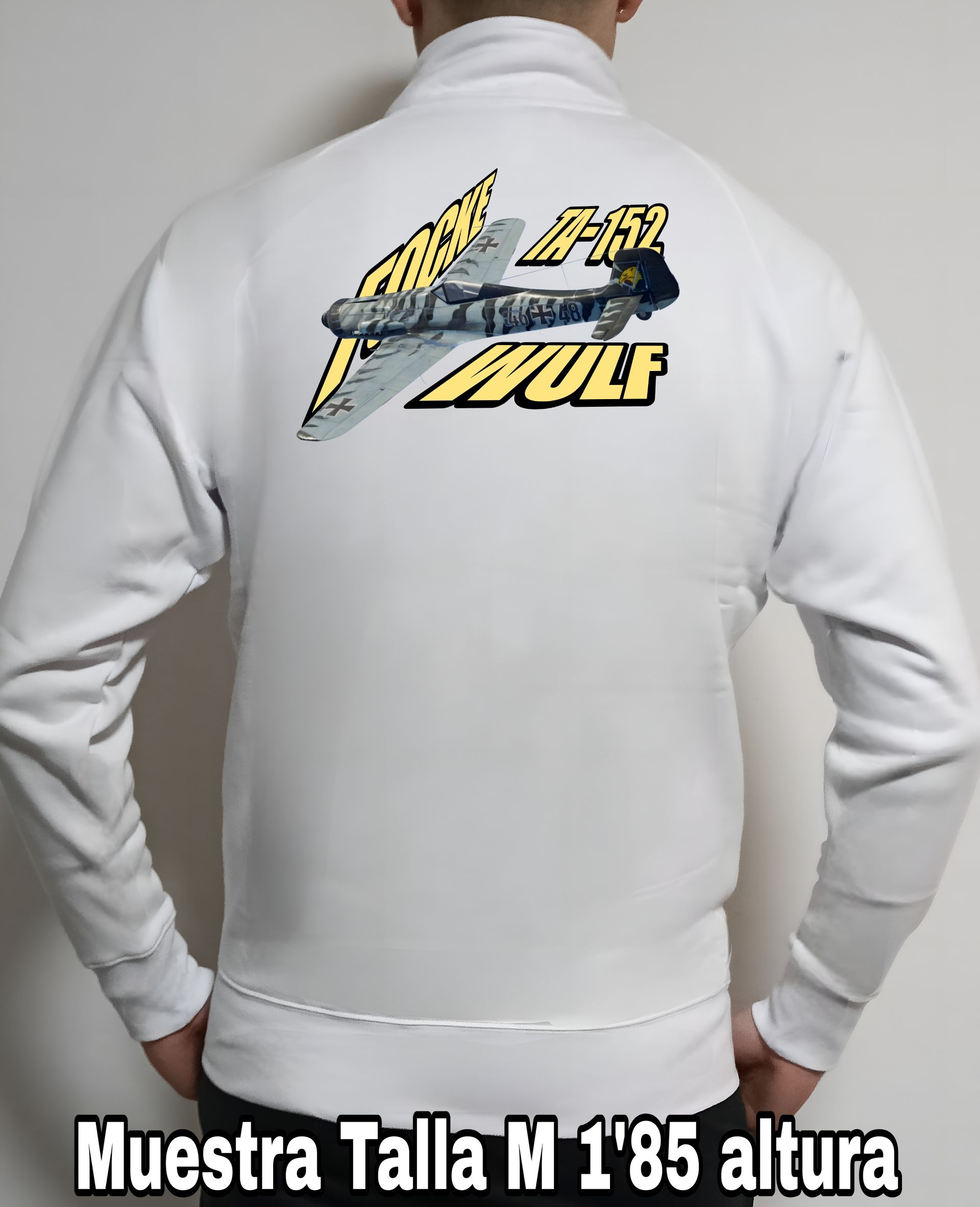 Sudadera con cremallera aviones combate 2WW Alemania Focke Wulf TA152 nº3 Sudadera con cremallera del catálogo de CamisetasMilitares.com en la colección aviones de combate 2 W.W. de Alemania Focke Wulf TA152