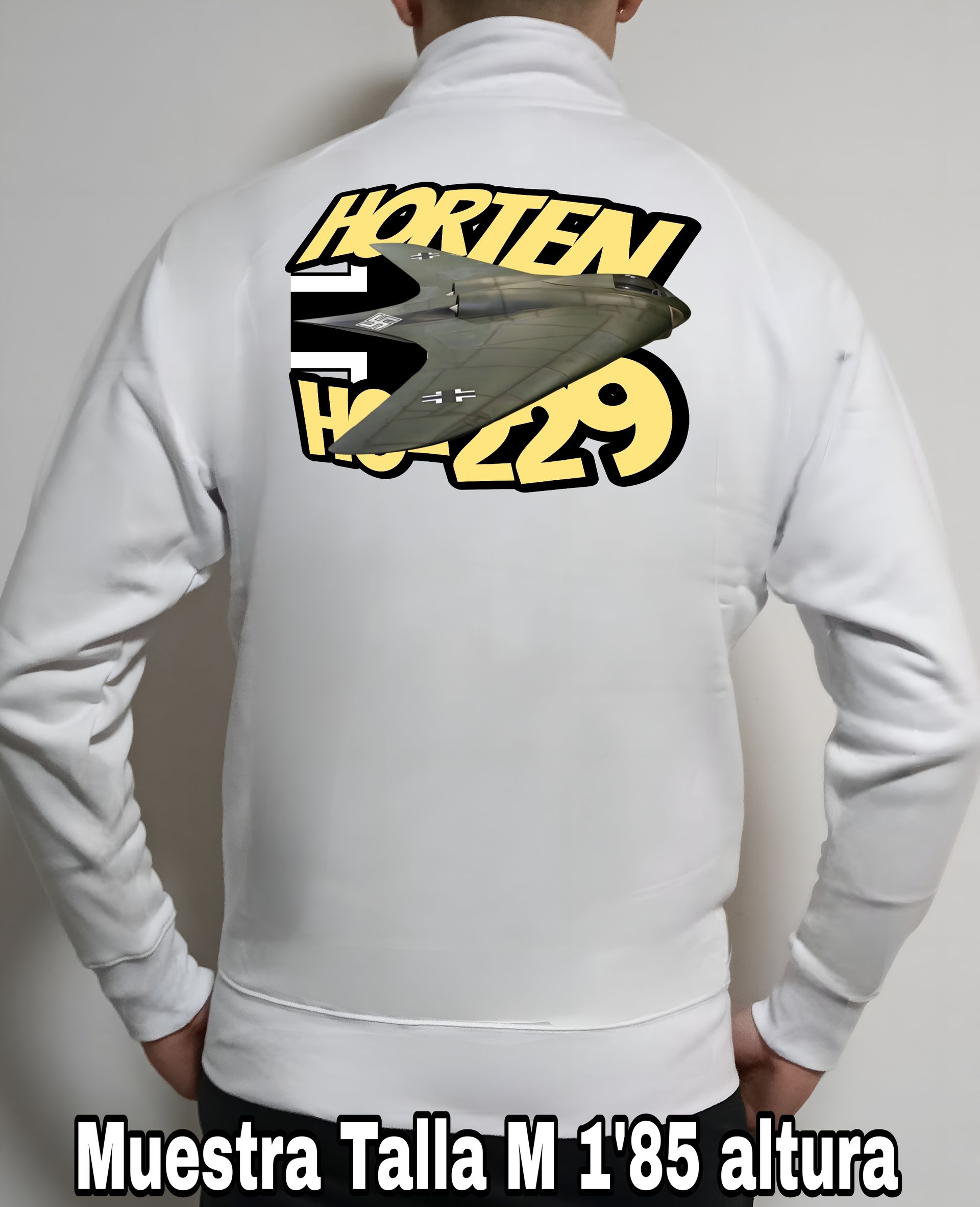 Sudadera con cremallera aviones combate 2WW Horten Ho-229 nº4 Sudadera con cremallera del catálogo de CamisetasMilitares.com en la colección aviones de combate 2 W.W. de Alemania Horten Ho-229