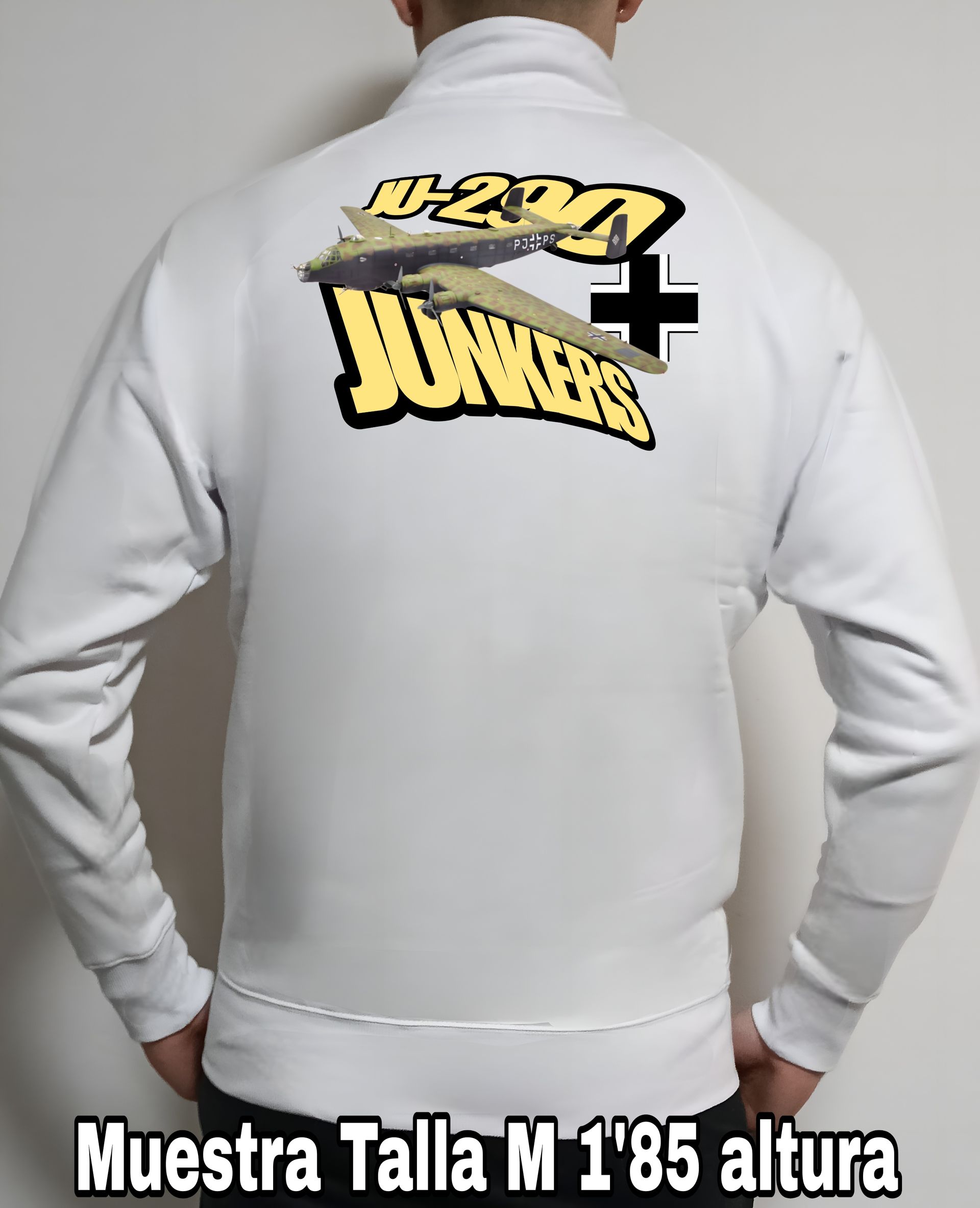 Sudadera con cremallera aviones combate 2WW Alemania Junkers JU-290 nº3 Sudadera con cremallera del catálogo de CamisetasMilitares.com en la colección aviones de combate 2 W.W. de Alemania Junkers JU-290