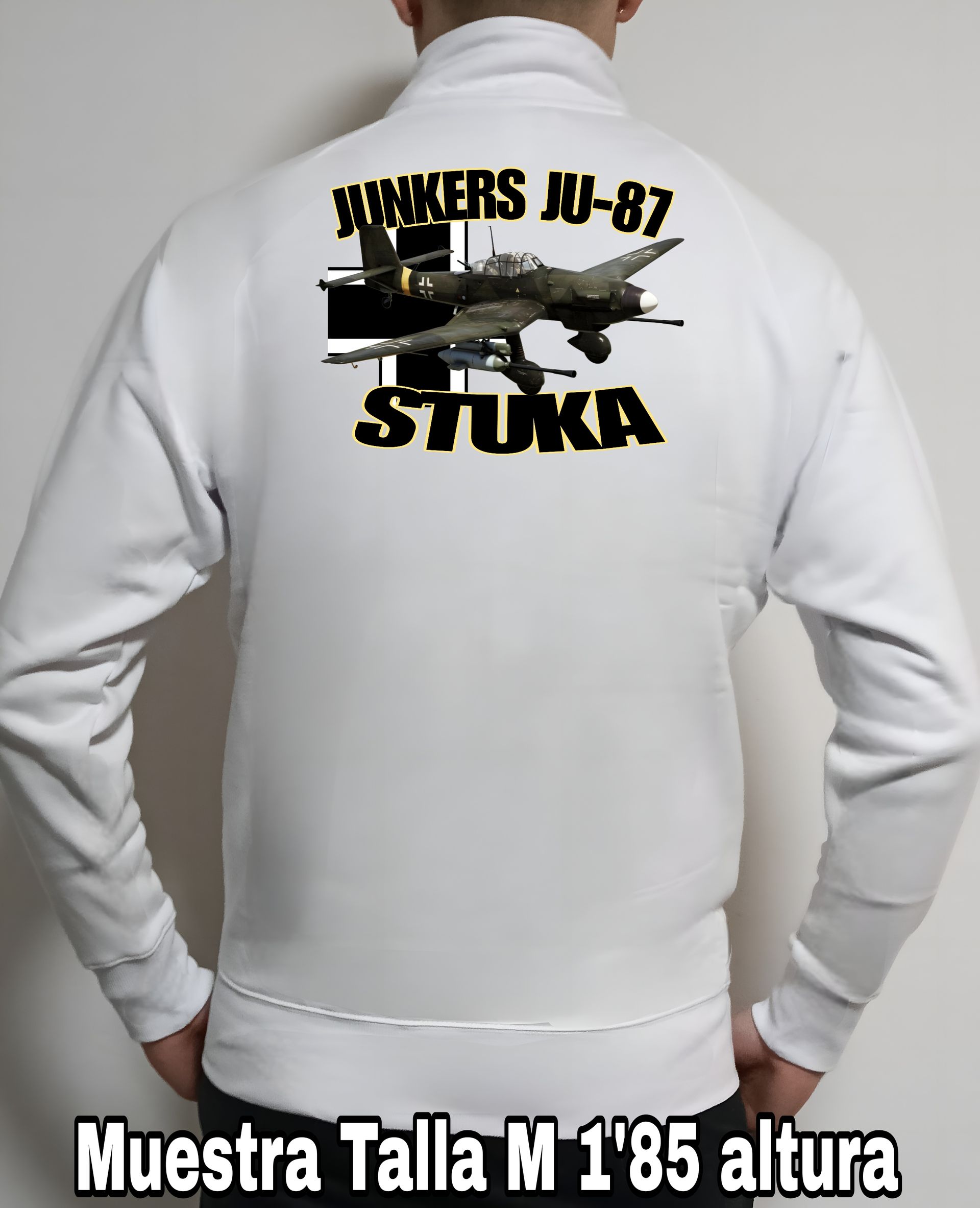 Sudadera con cremallera aviones combate 2WW Alemania Junkers JU-87 Stuka nº4 Sudadera con cremallera del catálogo de CamisetasMilitares.com en la colección aviones de combate 2 W.W. de Alemania Junkers JU-87 Stuka