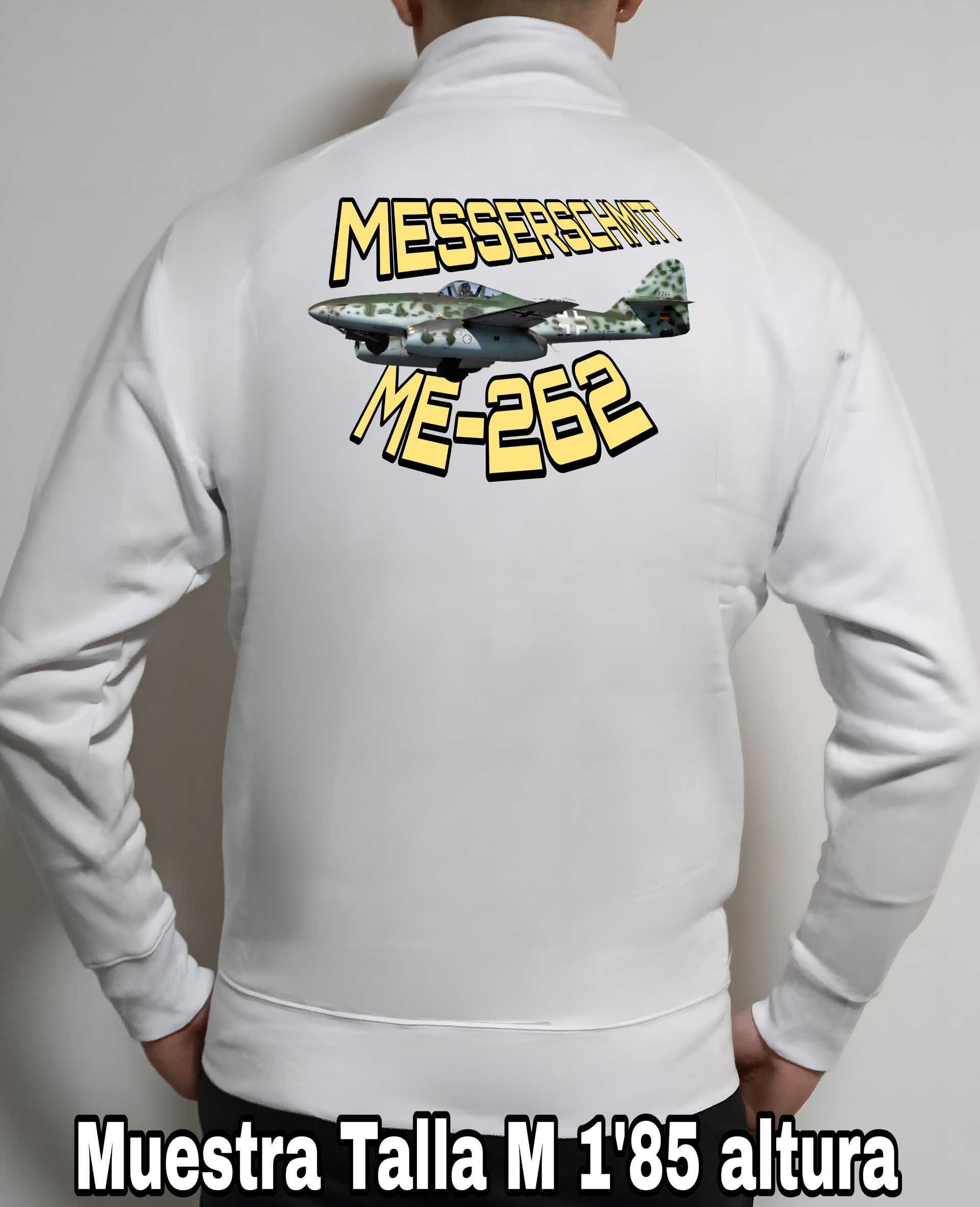 Sudadera con cremallera de aviones combate 2WW Alemania Messerschmitt ME262 nº 2 Sudadera con cremallera del del catálogo de CamisetasMilitares.com en la colección aviones de combate 2 W.W. de Alemania Messerschmitt ME262