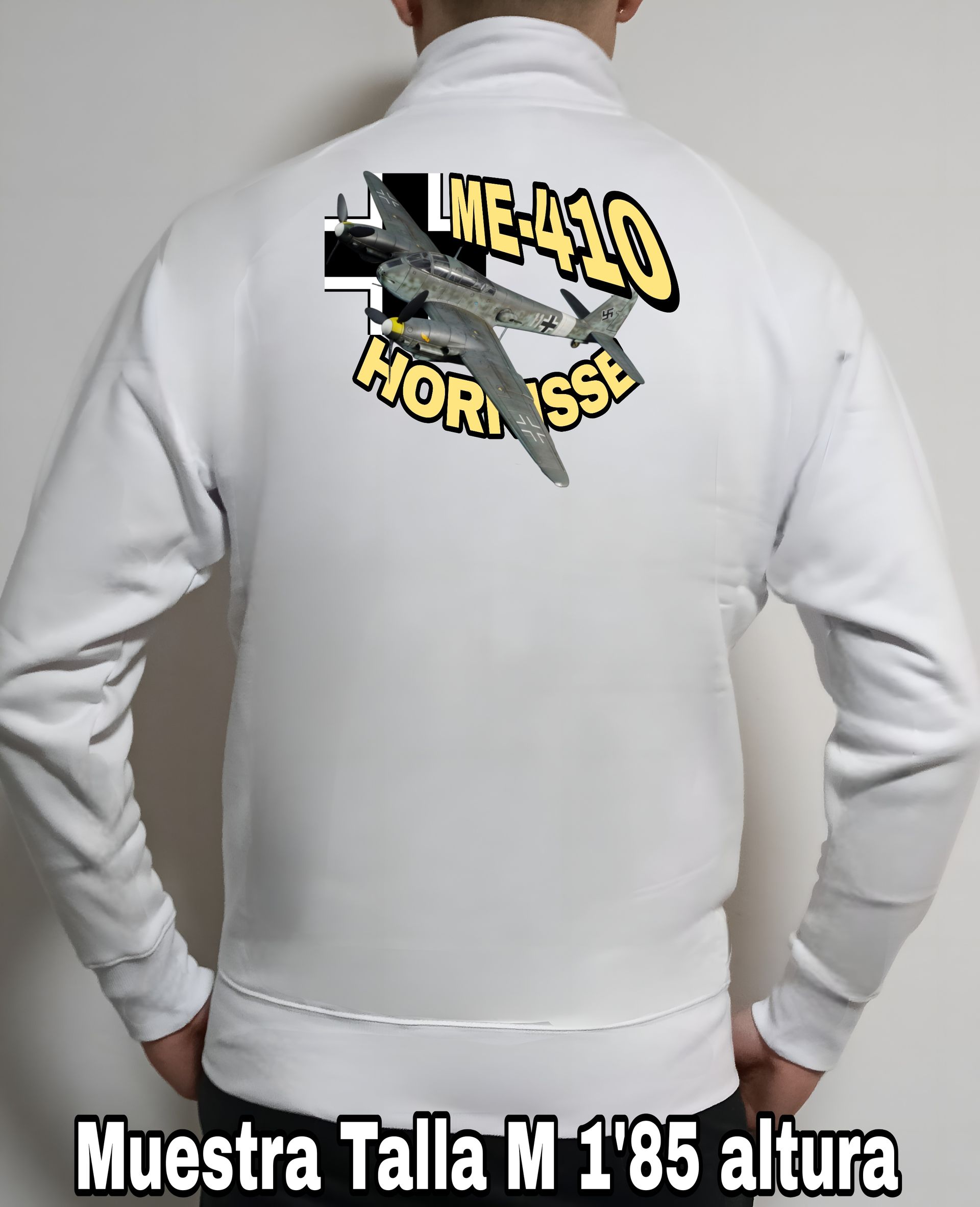 Sudadera con cremallera aviones combate 2WW Alemania Messerschmitt ME410 Hornisse nº3 Sudadera con cremallera del catálogo de CamisetasMilitares.com en la colección aviones de combate 2 W.W. de Alemania Messerschmitt ME410 Hornisse