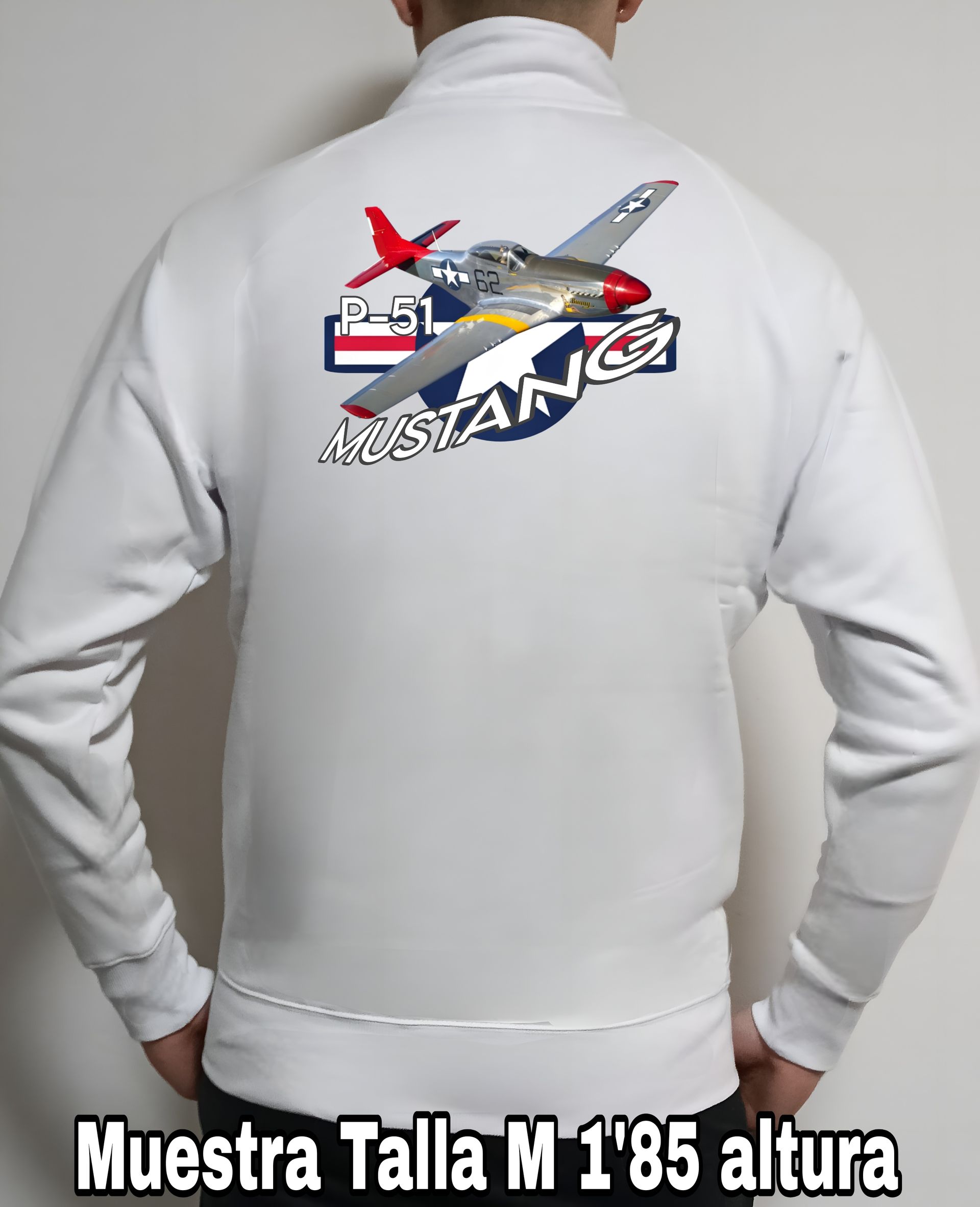 Sudadera con cremallera aviones combate 2WW Usa P-51 Mustang nº 4 Sudadera con cremallera del catálogo de CamisetasMilitares.com en la colección aviones de combate 2 W.W. de USA P-51 Mustang