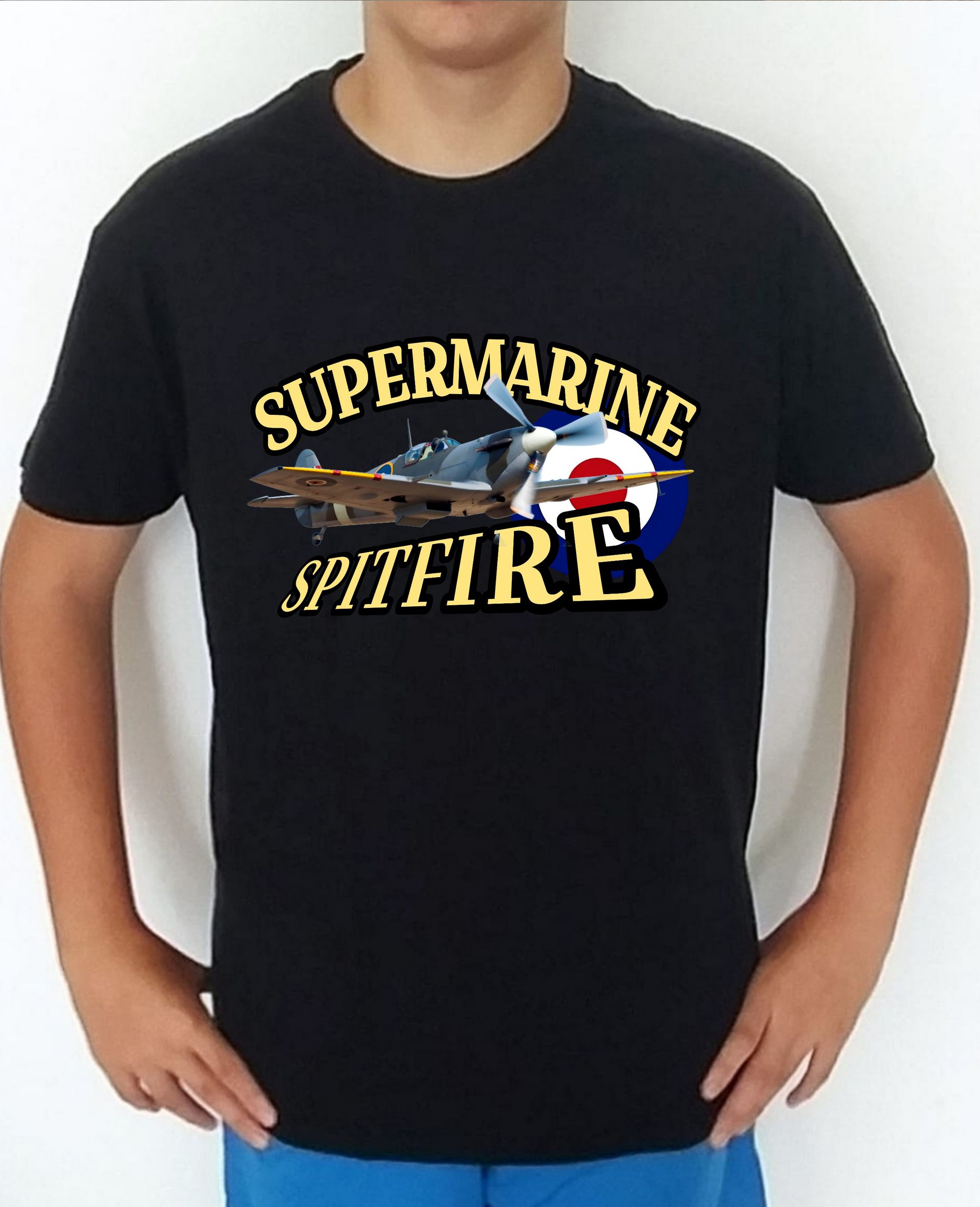 Camiseta aviones combate 2WW UK Supermarine Spitfire nº1 Camiseta, t-shirt, playera, del catálogo de CamisetasMilitares.com en la colección aviones de combate 2 W.W. de UK Inglaterra Supermarine Spitfire