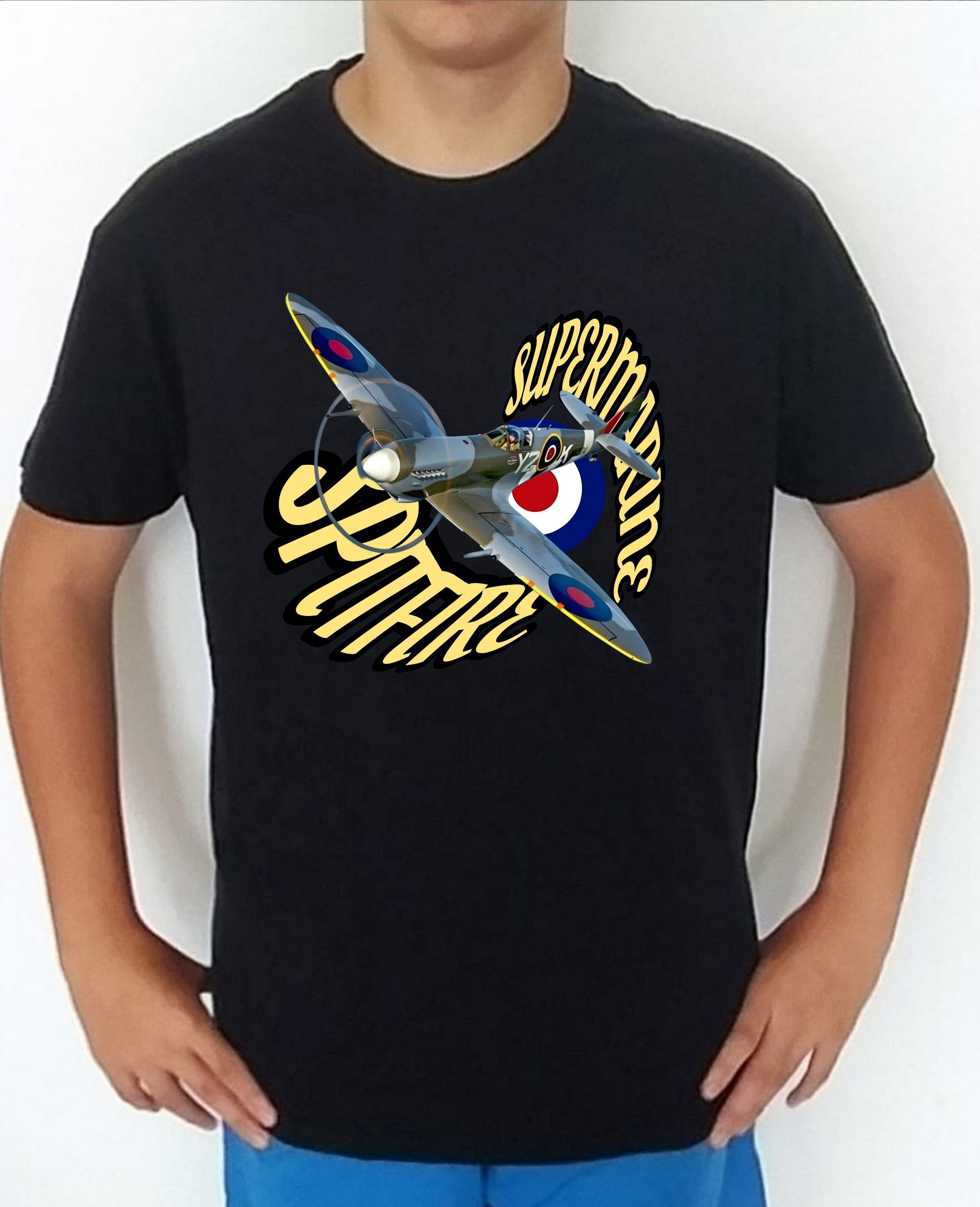 Camiseta aviones combate 2WW UK Supermarine Spitfire nº 2 Camiseta, t-shirt, playera, del catálogo de CamisetasMilitares.com en la colección aviones de combate 2 W.W. de UK Inglaterra Supermarine Spitfire