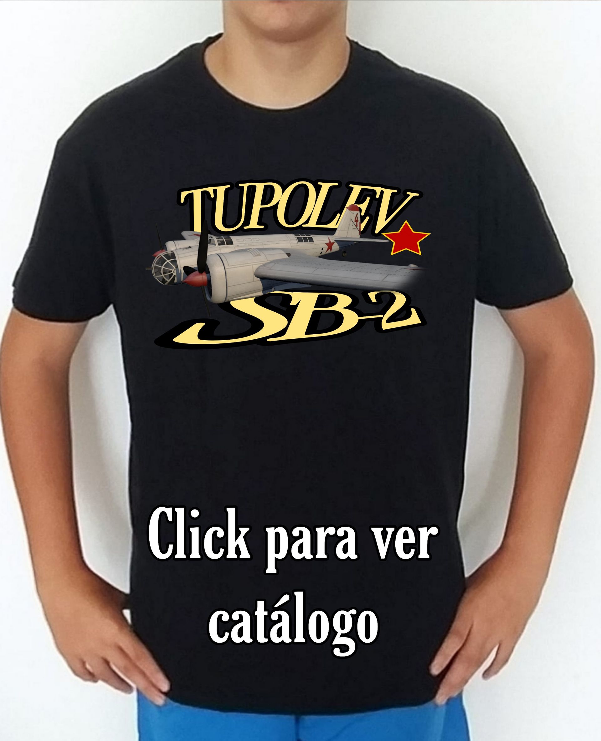 Colección camisetas aviones de combate 2WW Rusia Tupolev SB-2 Camiseta/t-shirt/playera, del catálogo de CamisetasMilitares.com  en la colección aviones de combate 2WW Rusia Tupolev Sb-2