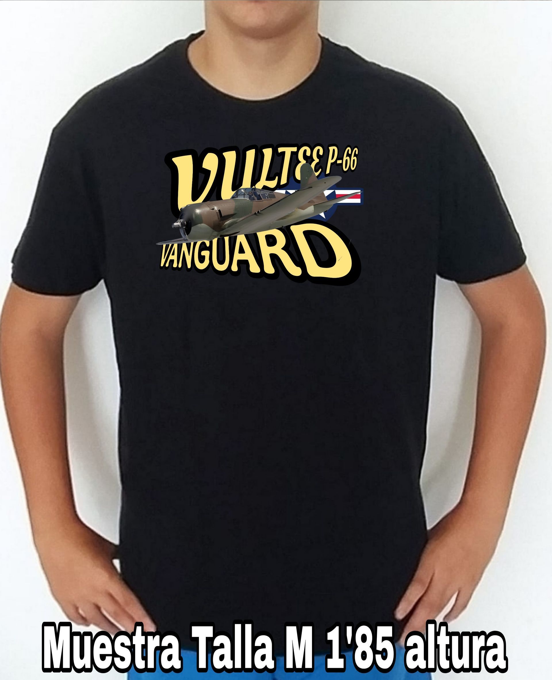 Camiseta aviones combate 2WW Usa 1503 Vultee P-66 Vanguard nº1 Camiseta, t-shirt, playera, del catálogo de CamisetasMilitares.com en la colección aviones de combate 2 W.W. de USA 1503 Vultee P-66 Vanguard