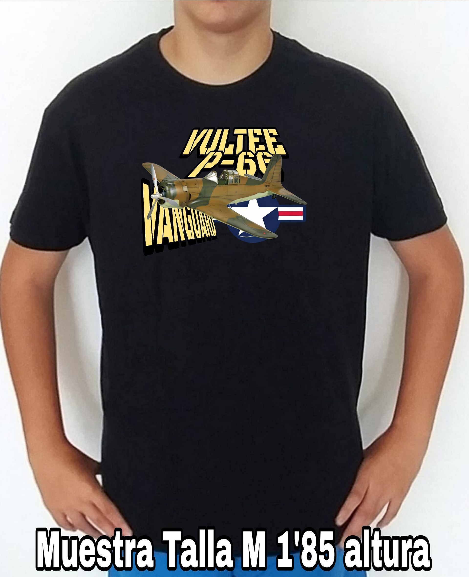 Camiseta aviones combate 2WW Usa 1503 Vultee P-66 Vanguard nº 2 Camiseta, t-shirt, playera, del catálogo de CamisetasMilitares.com en la colección aviones de combate 2 W.W. de USA 1503 Vultee P-66 Vanguard