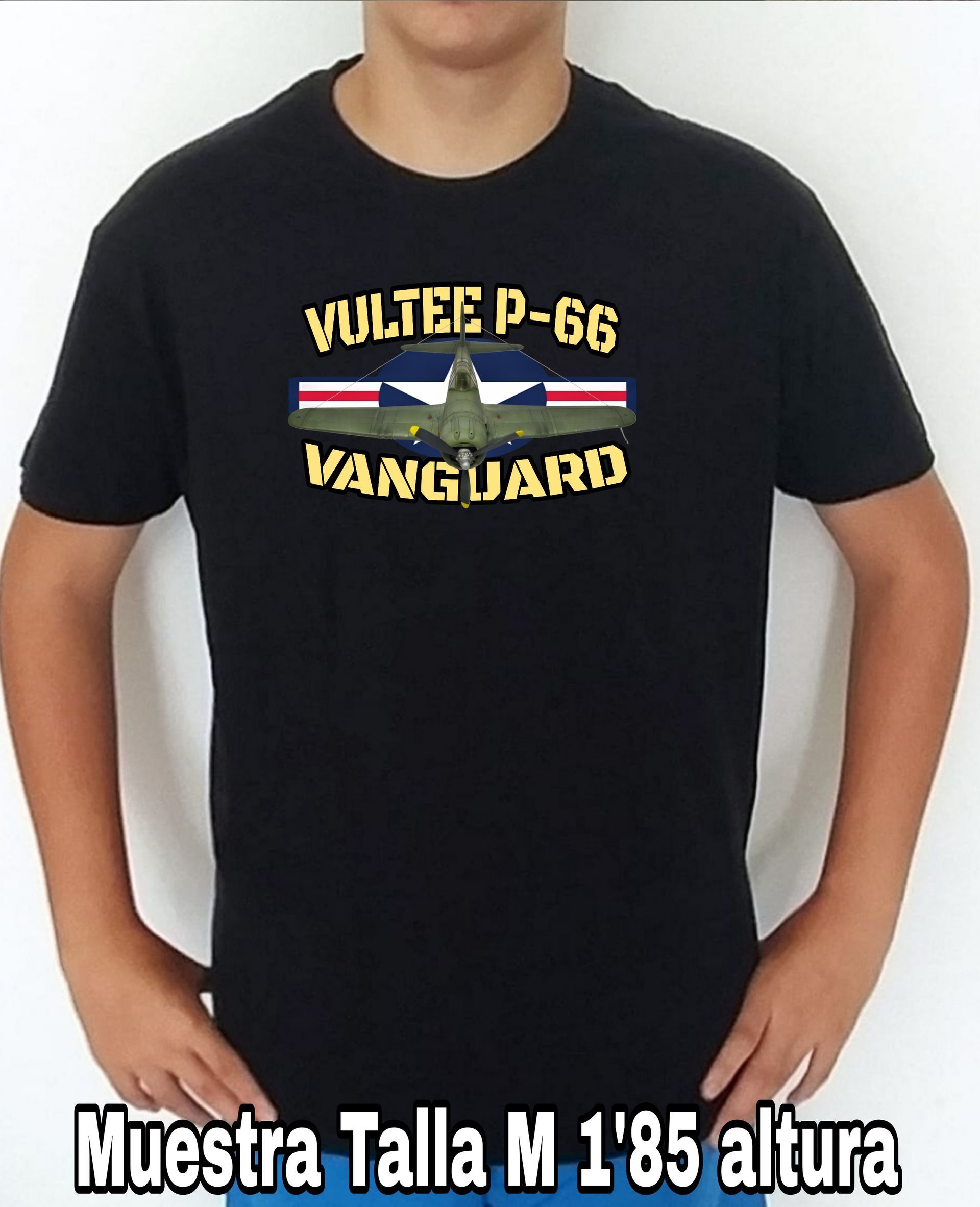 Camiseta aviones combate 2WW 1503 Vultee P-66 Vanguard nº 4 Camiseta, t-shirt, playera, del catálogo de CamisetasMilitares.com en la colección aviones de combate 2 W.W. de USA 1503 Vultee P-66 Vanguard