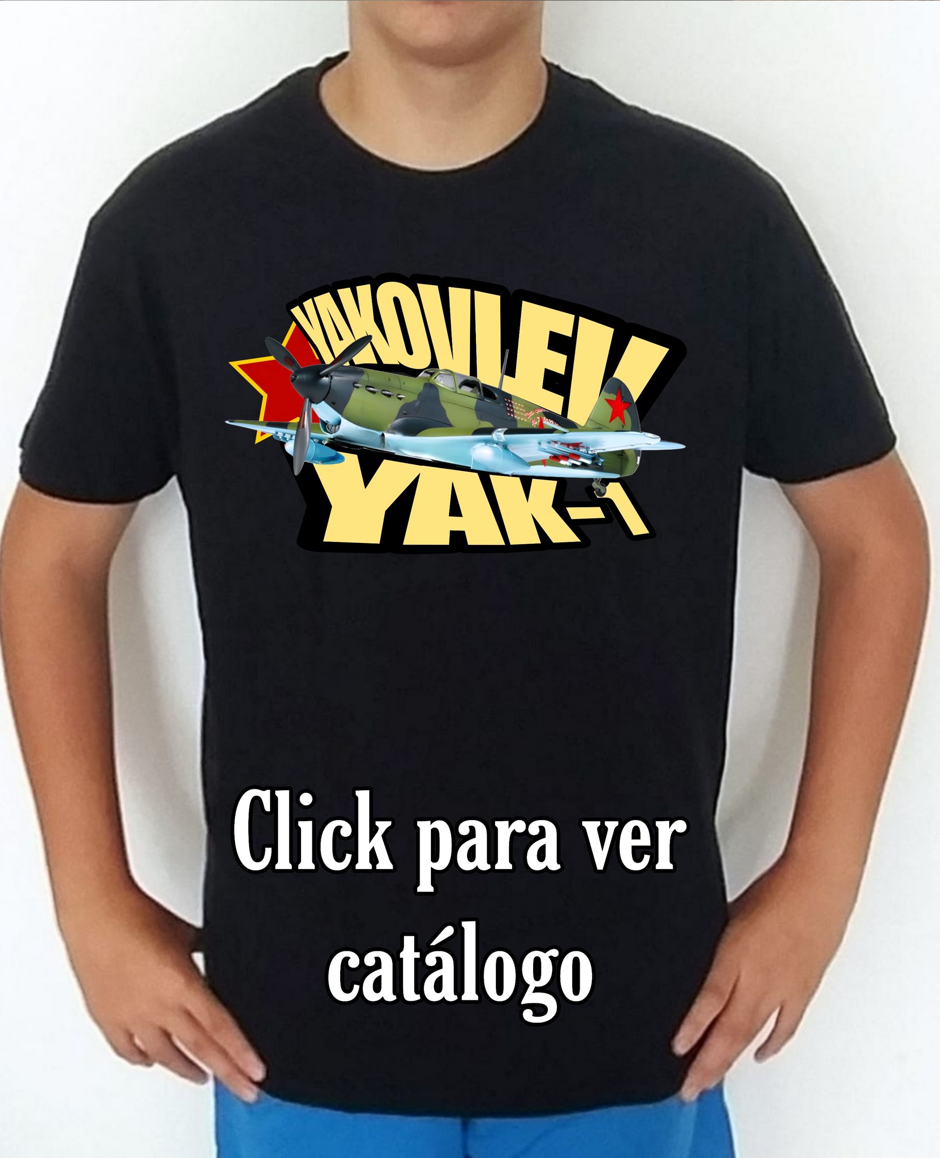 Colección camisetas aviones de combate 2WW Rusia Yakovlev Yak-1 Camiseta/t-shirt/playera, del catálogo de CamisetasMilitares.com en la colección aviones de combate 2WW Rusia Yakovlev Yak-1