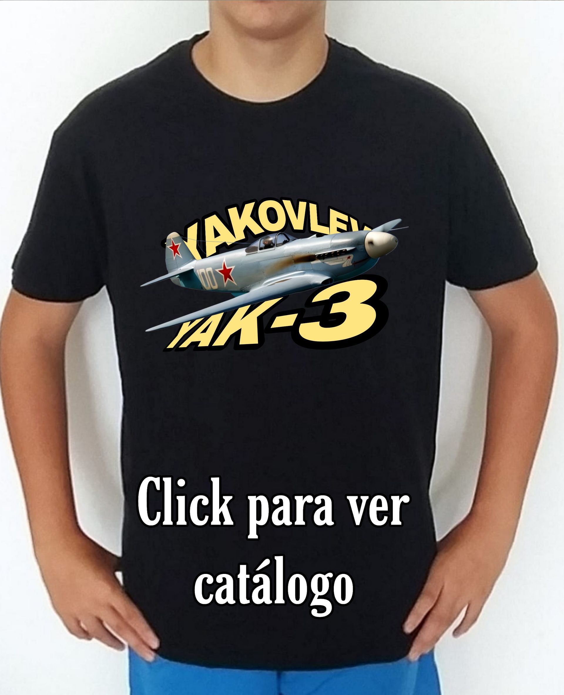 Colección camisetas aviones de combate 2WW Rusia Yakovlev Yak-3 Camiseta/t-shirt/playera, del catálogo de CamisetasMilitares.com en la colección aviones de combate 2WW Rusia Yakovlev Yak-3