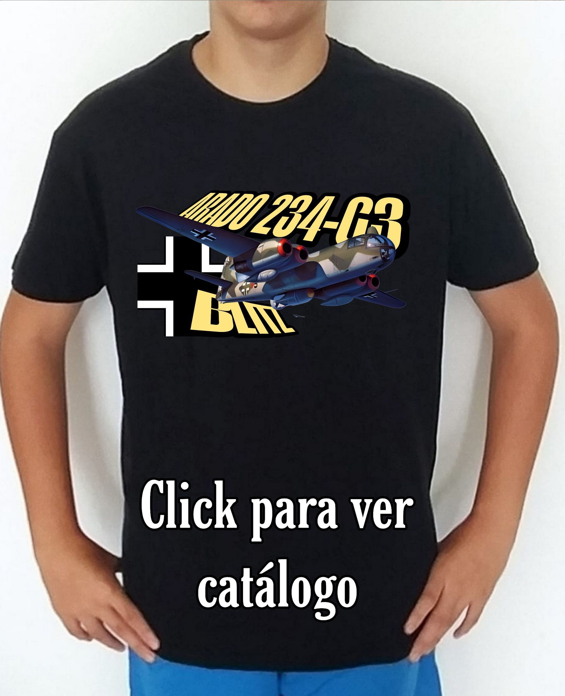 Colección camisetas aviones de combate 2WW Alemania Aradao AR-234 Blitz Camiseta/t-shirt/playera, del catálogo de CamisetasMilitares.com  en la colección aviones de combate 2WW Alemania Arado AR-234 Blitz