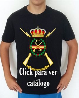 Catálogo de camisetas militares, t-shirt, playeras. de www.CamisetasMilitares.com. Colección de camisetas sobre los emblemas del Ejército De Tierra español