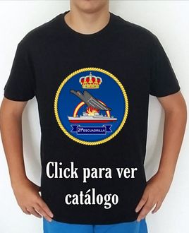 Catálogo de camisetas militares, t-shirt, playeras. de www.CamisetasMilitares.com. Colección de camisetas sobre emblemas de la Armada española.
