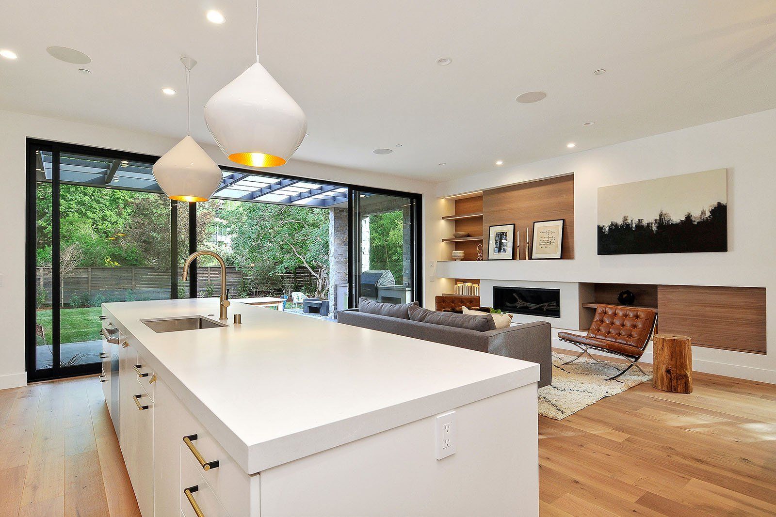 Caesarstone haze countertop, Tom Dixon beat lighting, Mill Valley