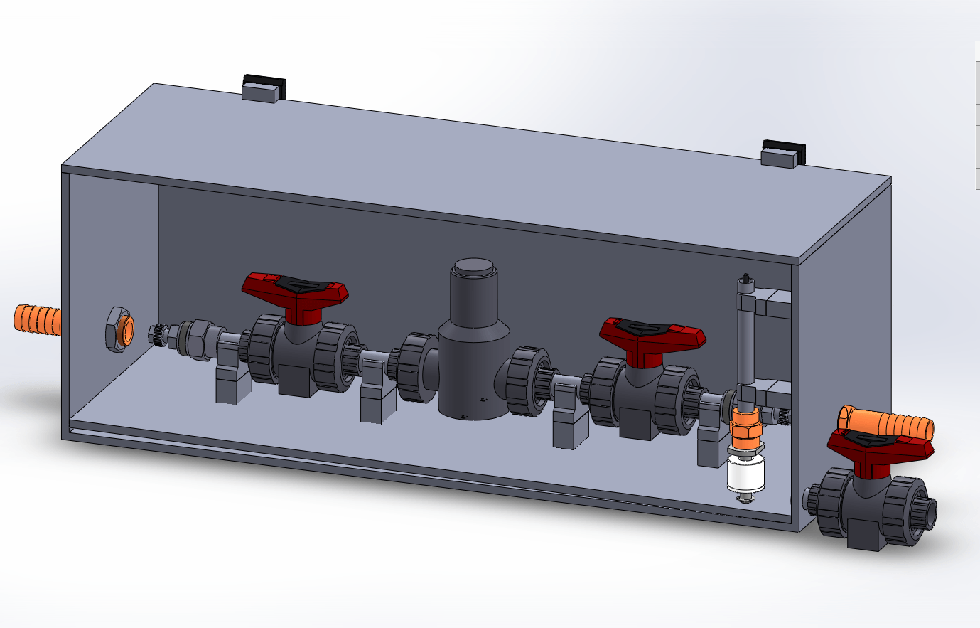 Water testing station assembly model