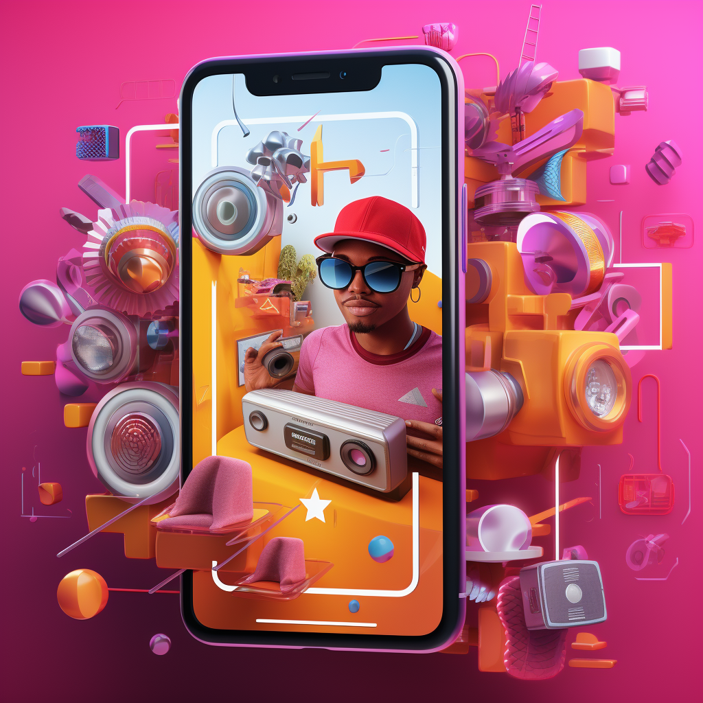 Graphic illustration of Instagram Reels interface showing liked videos