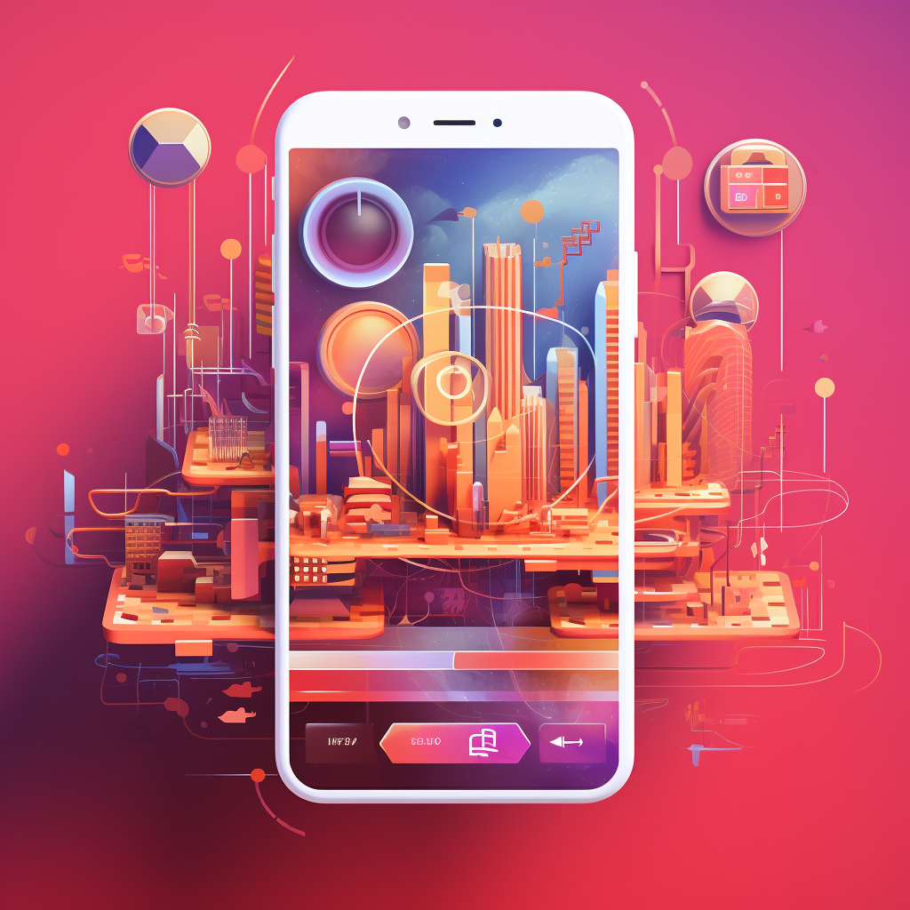 Graphic illustration of Instagram settings on a smartphone