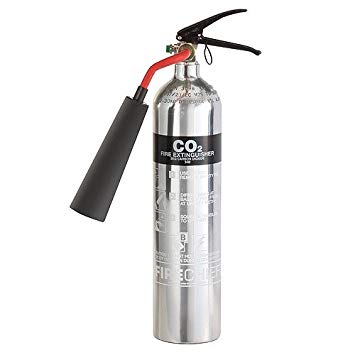 Co2 fire extinguisher in chrome used in office environments