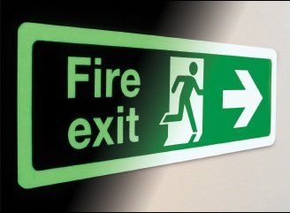 photoluminescent fire exit signage