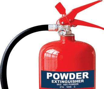 Powder fire extinguisher for ABC rated fires