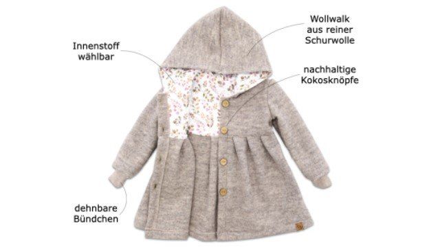 Wollwalkmantel Mädchen Wollwalkmantel Mädchen