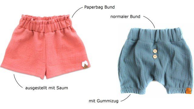 Musselin Shorts Kinder Musselin Shots Kinder