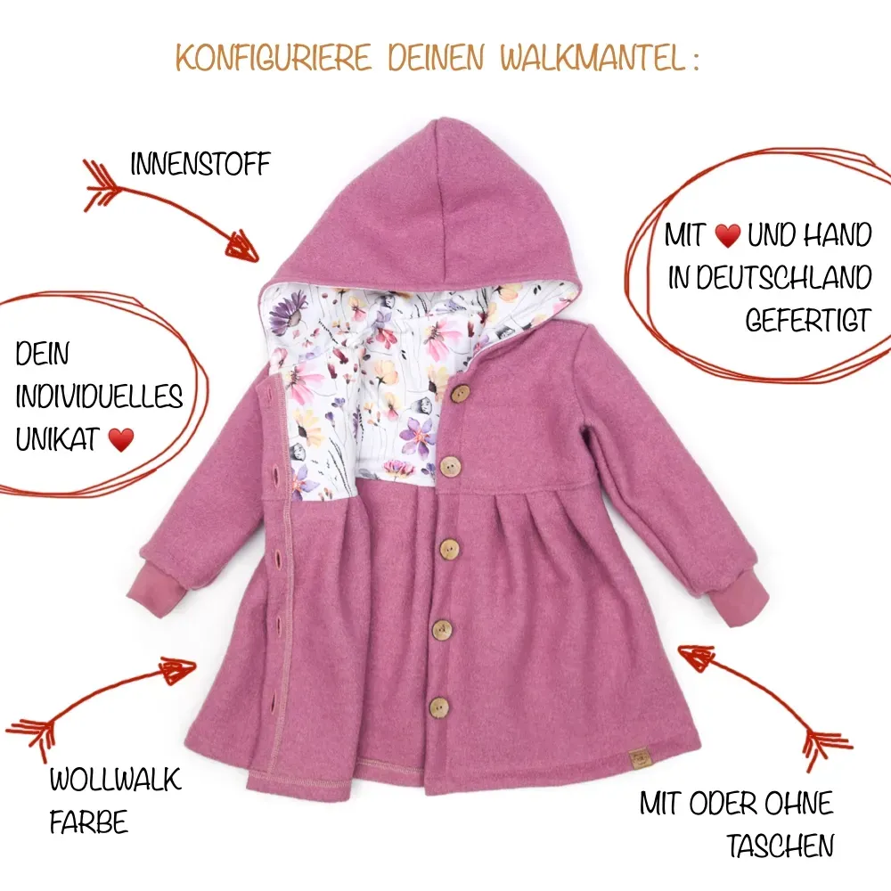 Wollwalkmantel Kinder Wollwalkmantel Kinder
