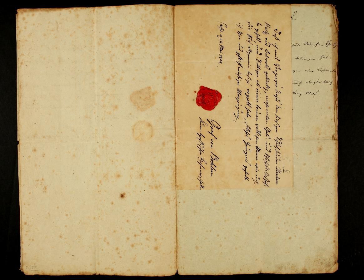 Leumundszeugnis Bohlen für Abraham Herz Emanzipation Judentum: Gotthelft-Vorfahre