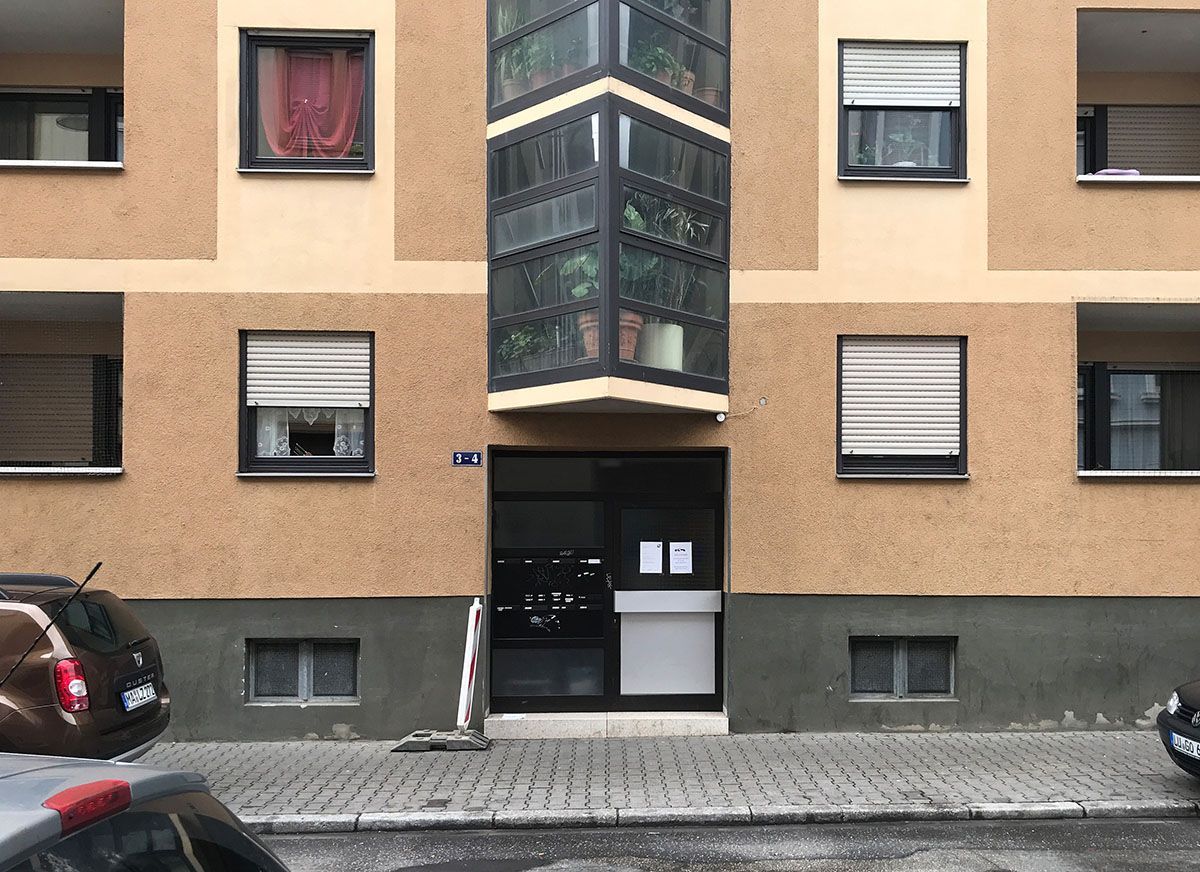 An dieser Stelle stand Berthas Geburtshaus. Nachfolgebau der Nummer 4, in der Bertha geboren wurde.