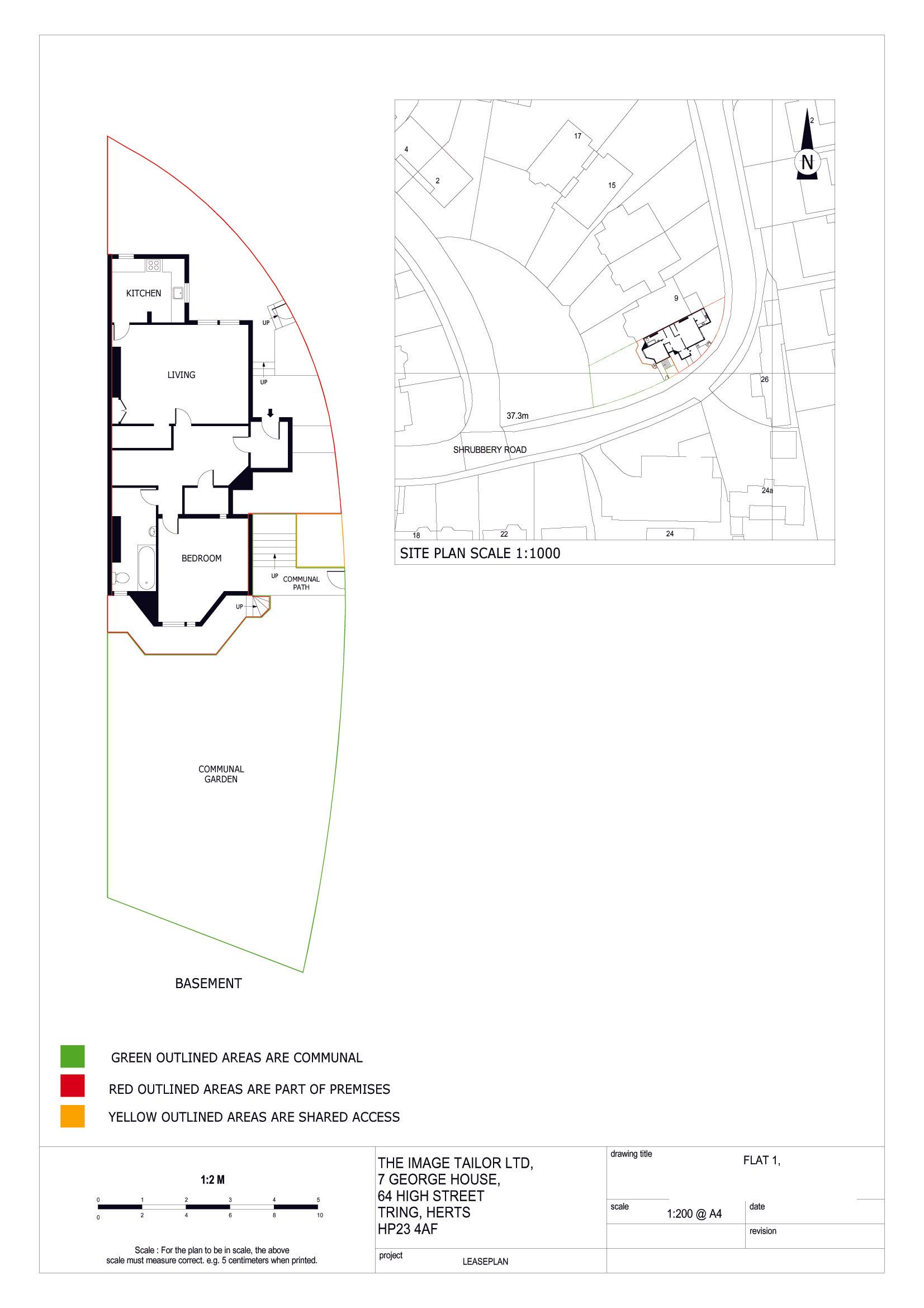 land registry compliant lease plan for flat
