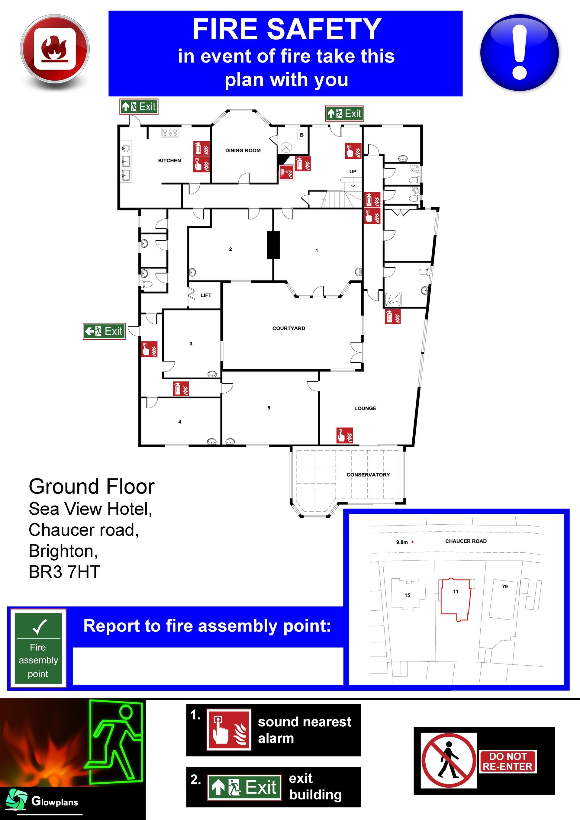 hotel fire safety floorplan
