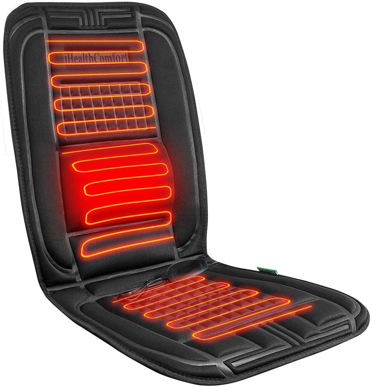 heated car seat cover with lumbar support
