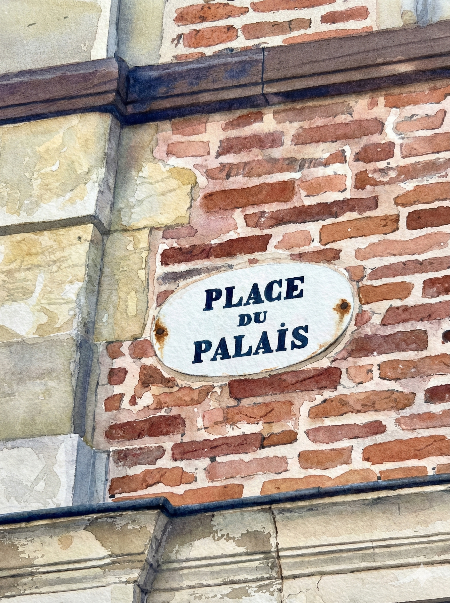 Illustration Place du Palais symbolisant la justice et le contrôle de la curatelle renforcée