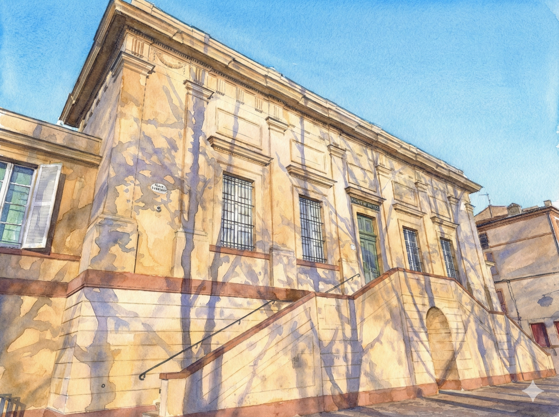 Tribunal et documents juridiques illustrant le financement d'une mesure de protection