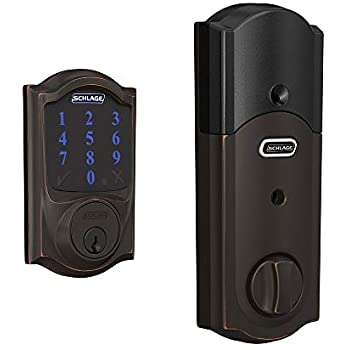 Schlage Connect Camelot Touchscreen Electronic Deadbolt with Built-in Alarm and Z-Wave Plus Technology