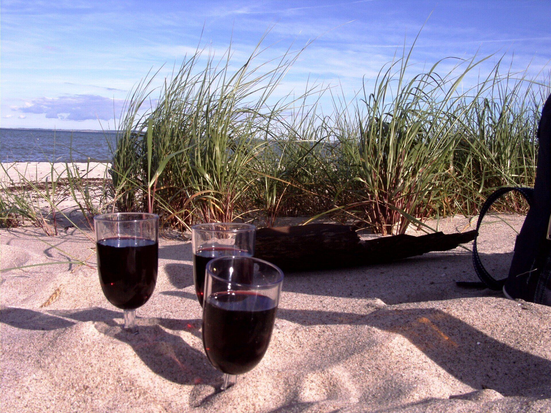 Romantik, genießen, Wein am Strand, Toller Tag