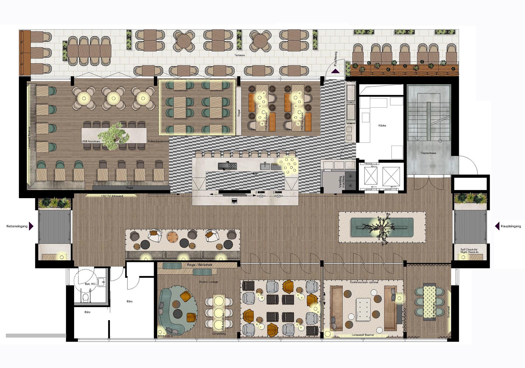 Grundriss Erdgeschoss mit Restaurant Grundriss Erdgeschoss mit Restaurant