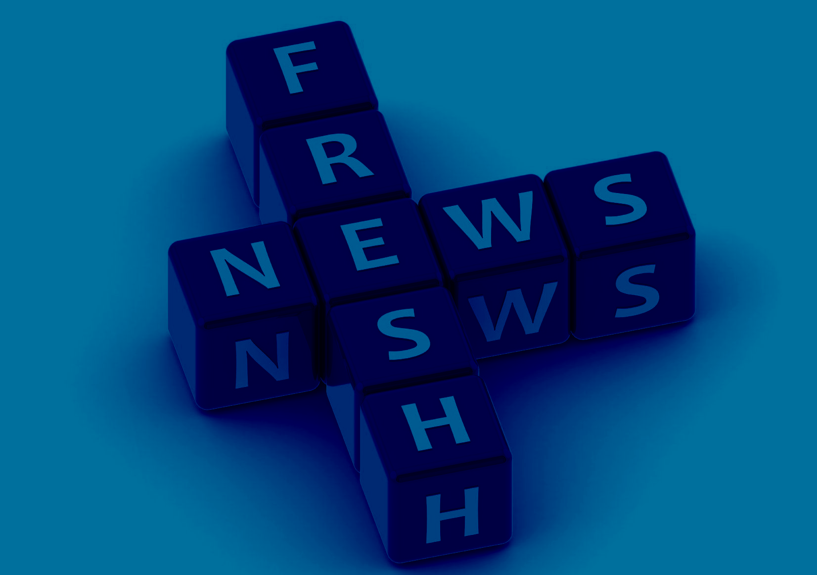 Hintergrundbild mit Buchstaben auf Würfeln mit dem Text News